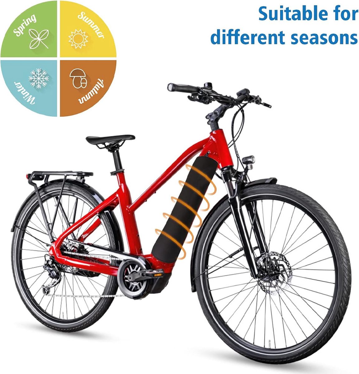 E-Bike Battery Protective Cover - Integrated Battery Cover - Integrated Battery Cover - Battery Cover Electric Bike or E-Bike - Protective Cover for Luggage Rack Battery of Electric Bike - Bicycle Battery Protective Cover - Battery Cover - Universal - Bla - Image 3