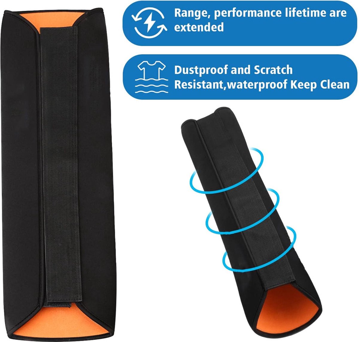 E-Bike Battery Protective Cover - Integrated Battery Cover - Integrated Battery Cover - Battery Cover Electric Bike or E-Bike - Protective Cover for Luggage Rack Battery of Electric Bike - Bicycle Battery Protective Cover - Battery Cover - Universal - Bla - Image 4