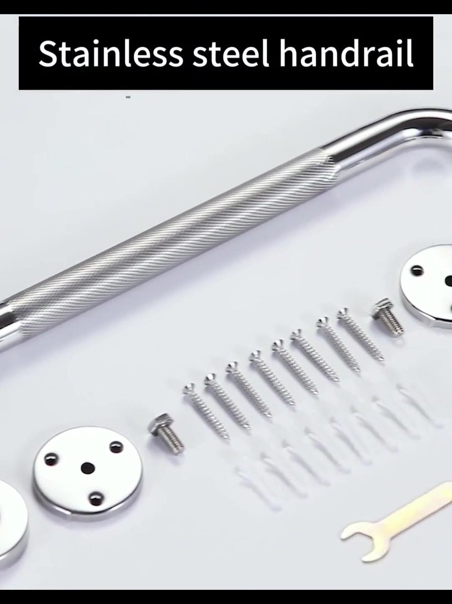 Wall Bracket - Extra Grip - Handle/Wall Grab Bar for Bathroom/Shower/Toilet - 30cm - 2 Pieces - Toilet Grab Bar - Bath Grab Bar - Shower Grab Bar - Non-Slip Grab Bar - Bathroom Handle - Bathroom - Kitchen - Stairs - Furniture Hardware - Mounting Hardware - Image 2