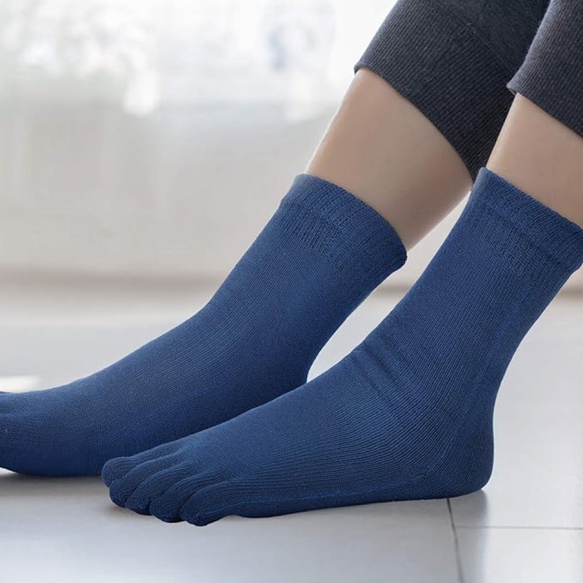 Toe Socks - Toe Socks - 5 Pairs - Yoga Socks - Cotton - Smooth Toe Seam - No Annoying Seams - Runner Toe Socks - Toe Socks - Toesocks - Flip-flop Socks - Men's Size 40/46 - Antibacterial - Breathable - Comfortable Socks - Image 5