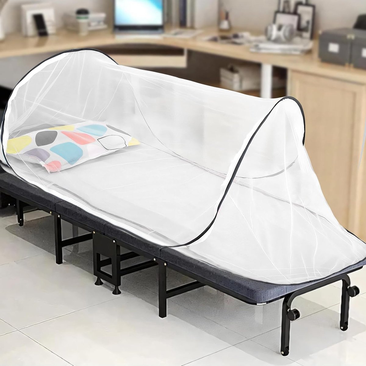 Mosquito Net Bed - Foldable Mosquito Net - L210x H56x W80cm - Pop-Up Mosquito Net Bed - Mosquito Net Tent - Mosquito Net - Cupola - Mosquito Net - Pop-Up Bed Tent - Anti-Mosquito, No Installation Required - Suitable For Camping, Backyard, Foldable Travel - Image 3
