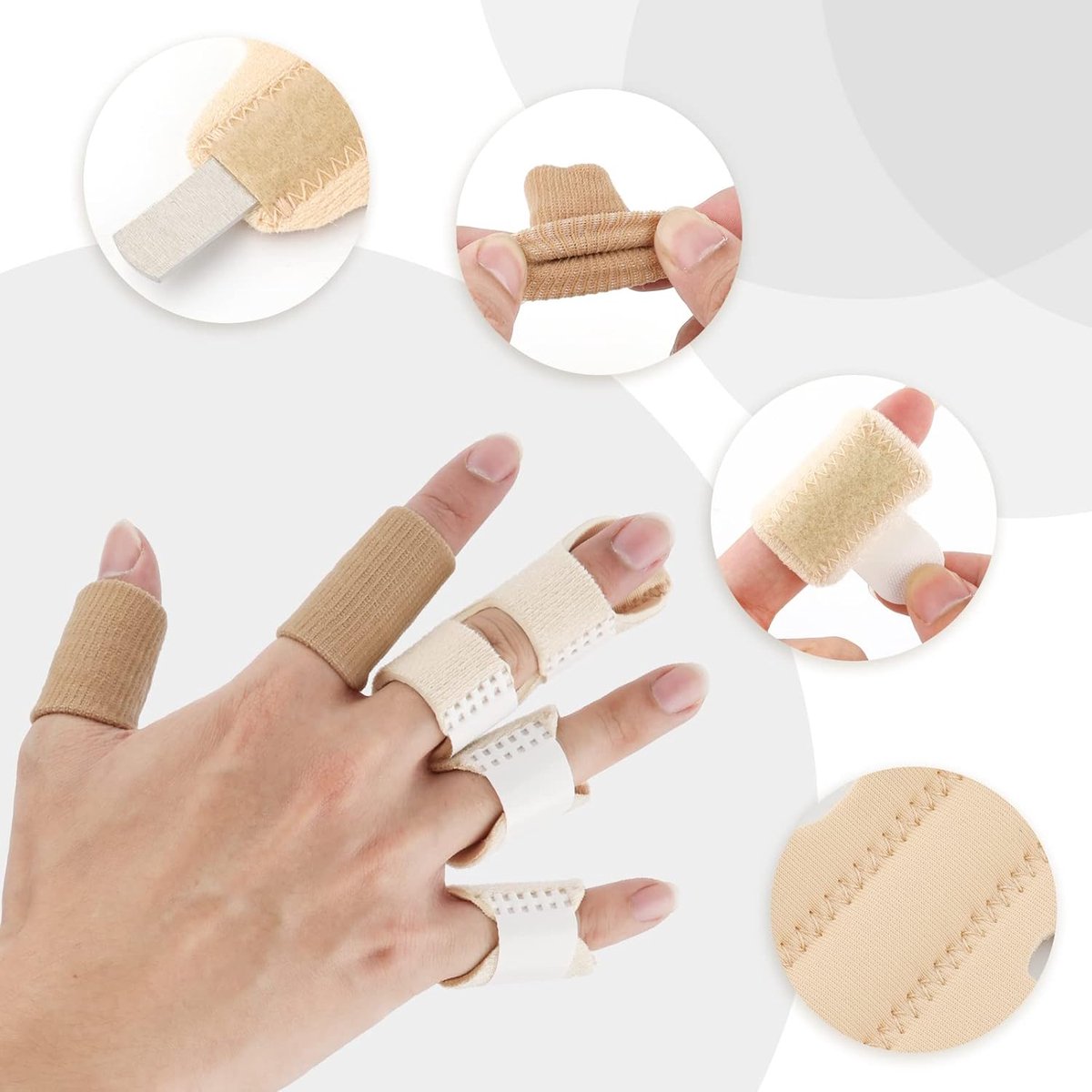 Finger Brace - Finger Splint - Adjustable - Bendable - One Size - Suitable for All Fingers - Finger Protectors - Universal Finger Stabilizer - 3 Finger Splints + 2 Short Finger Plates - Image 3