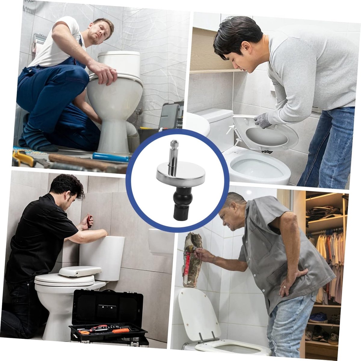 Toilet Seat Hinges - 2 Pieces - Toilet Seat Hinge Set - Universal Hinges for Toilet Seat - Toilet Seat Installation Mounting Set - Stainless Steel - Adjustable - Easy to Install - Replacement Hinges for Toilet Seat - Hinge Replacement Set - Image 3