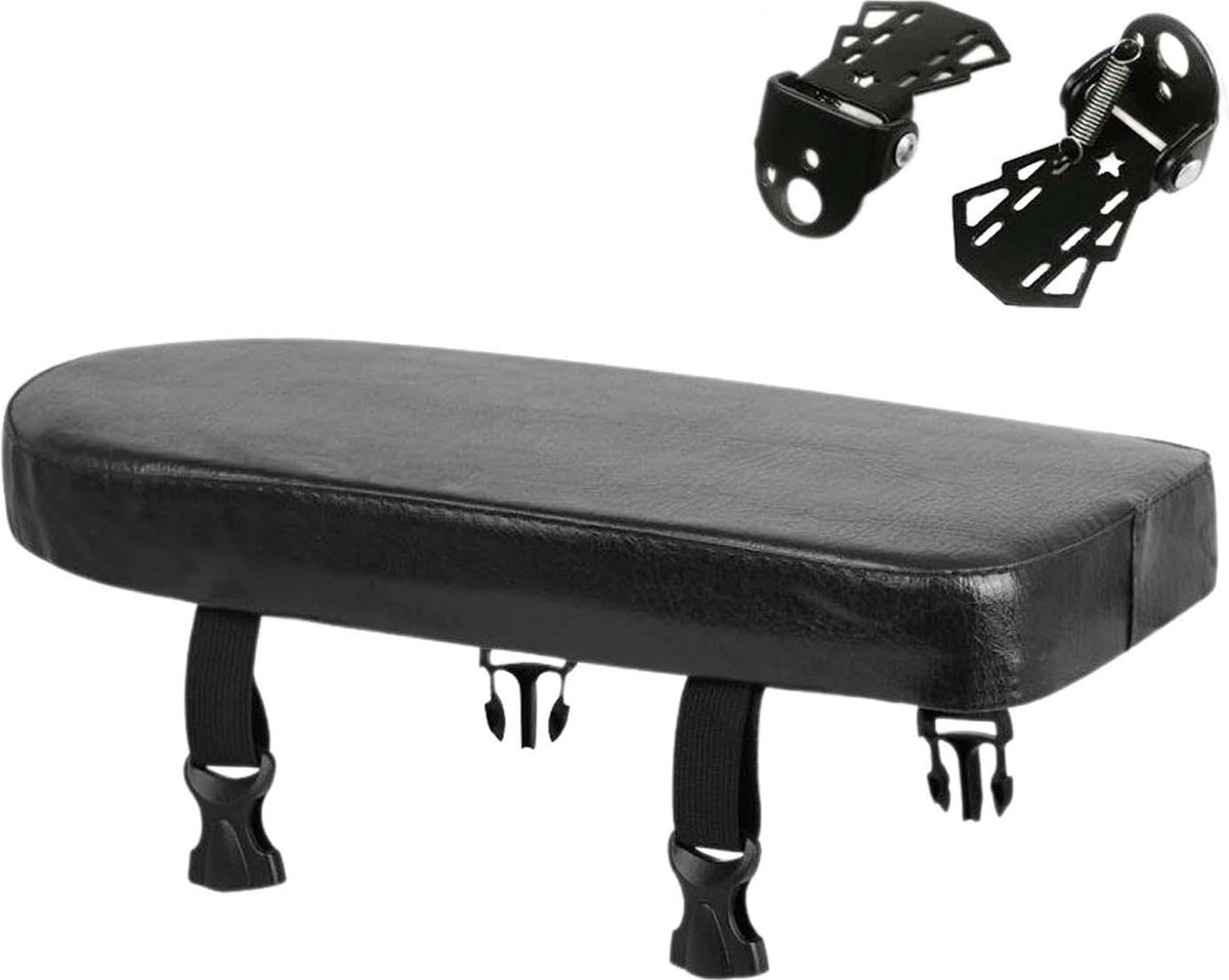 Rear Bicycle Seat - With Footrests - Rear Bicycle Seat - Luggage Carrier Cushion - Bicycle Seat Set - Rear Bicycle Seat - Bicycle Carrier Cushion - Universal - Black - Electric Bicycle/ Bicycles/Electric Scooter - Thickened - Soft - Image 1