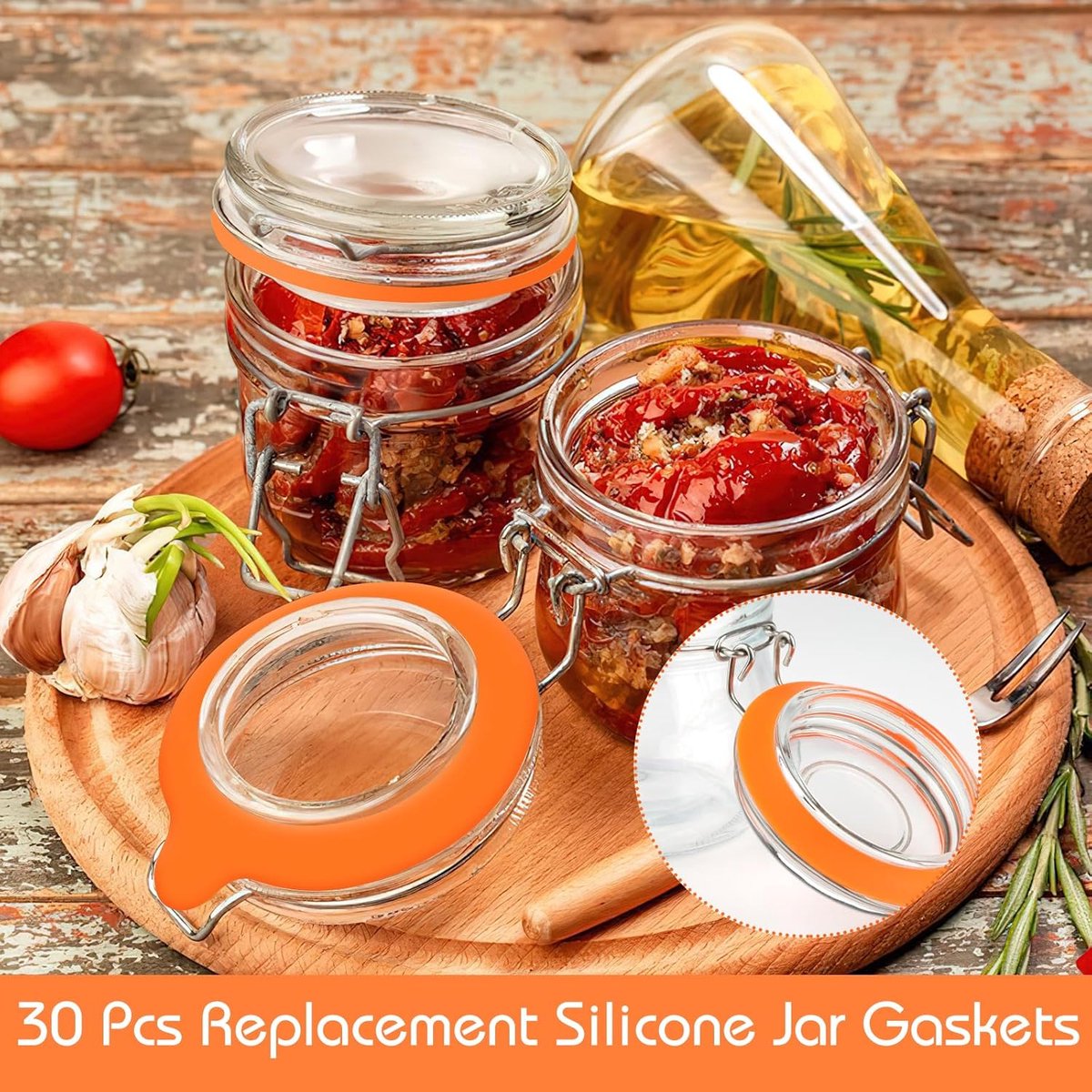 Canning Rings - Silicone Rings, Dye-Free Gasket - Gasket 16 Pieces - 70 mm x 95 mm x 2.2 mm - Rubber Canning Jar Rings - Standard Size For Fido Canning Jars, among others - Reusable - Replacement Canning Rings - Replacement Rubber Gaskets - Image 4