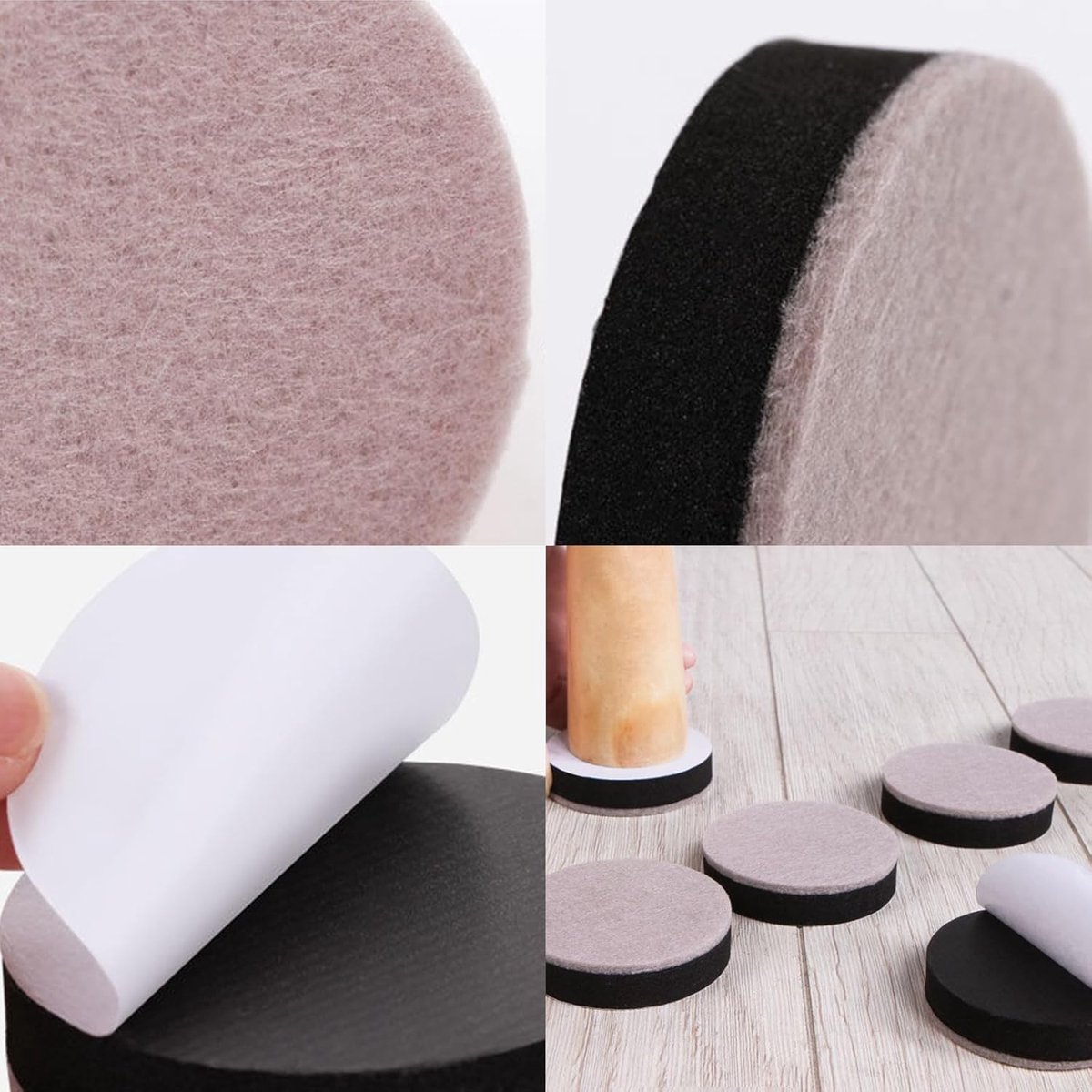 Furniture Risers - 16 Pieces - Furniture Riser Set - Bed Riser - Adjustable Furniture Legs - Furniture Coasters - Furniture Felt - Strong Space-Saving Riser - Felt Pads - Self-Adhesive - Anti-Slip - Floor Protection - Furniture Elevation - Bed Risers - Image 3