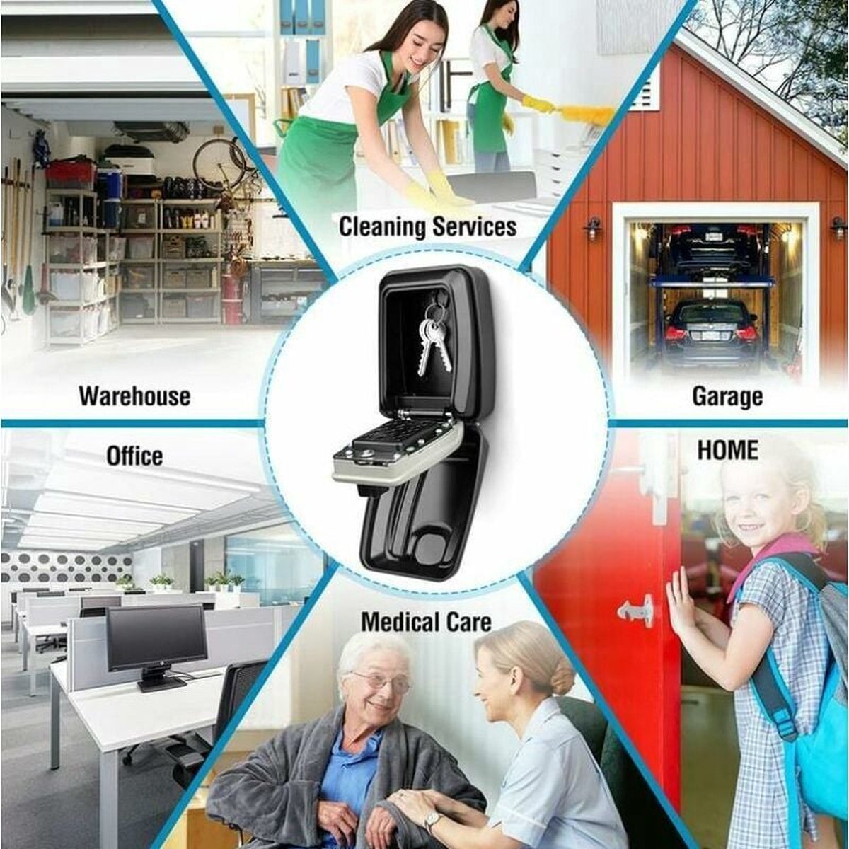 Waterproof Secure Key Box - Wall-Mounted Key Box - Indoor & Outdoor Key Safe - Secure Wall-Mounted Key Box - Combination Lock - Share Access to Your Keys in Complete Safety - Stainless Steel - Image 3