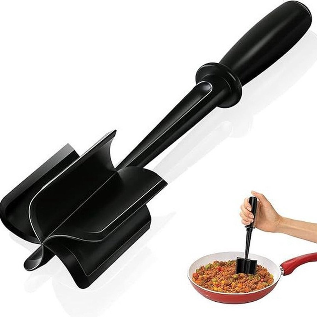 Potato Mashed Potatoes - Kitchen Helper - Potato Mashed Potatoes - Meat Mashed Potato - Meat Chopper Upgrade - Meat Chopper - Meat Mashed Potato - Meat Chopper - Heat-Resistant Meat Mashed Potato for Ground Meat - Mixer - Potato Mashed Potato - Black - Ki - Image 1