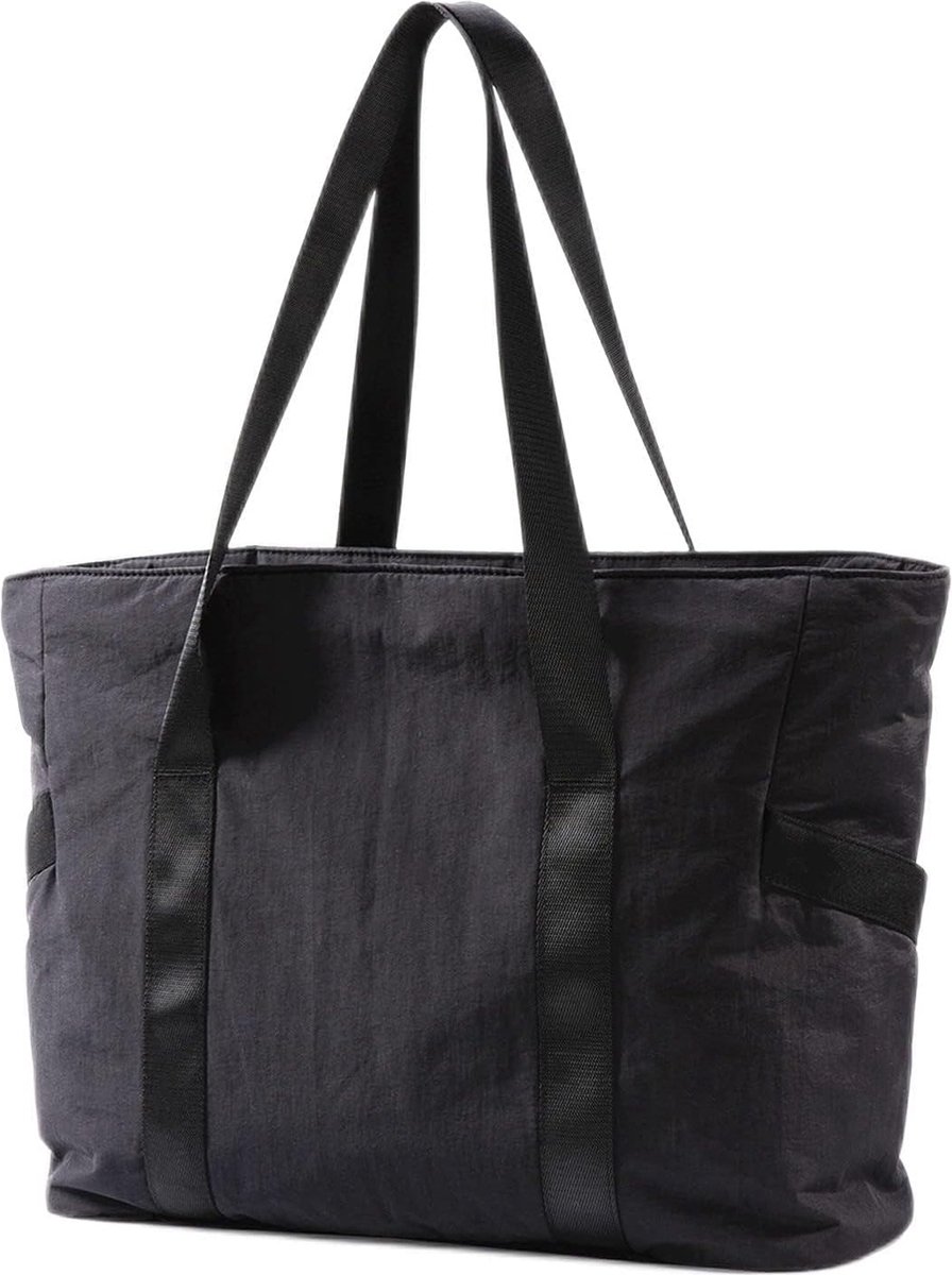 Women's Handbags - Women's Shopper Bag with Zipper - Large Shoulder Bag / Women's Handbag - School Bag - Shoulder Bag - Laptop Bag - Women's Bag - Handbag - Shopper - Weekend Bag - Shopping Bag - Beach Bag - Yoga / Fitness / Travel - Black - Image 1