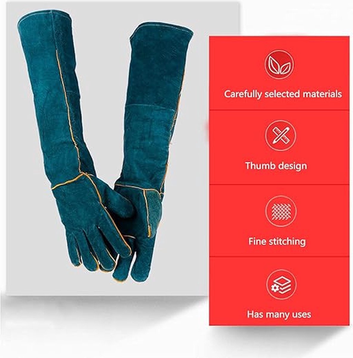 Pet Protection Gloves - Anti-bite - Abrasion-resistant - Insulated - Anti-scratch - Thickened - Anti-slip - Supple Leather - Pet Glove - 60cm - Heavy Duty Glove - Work Glove - Five-finger Gloves - Welding Gloves - Image 5