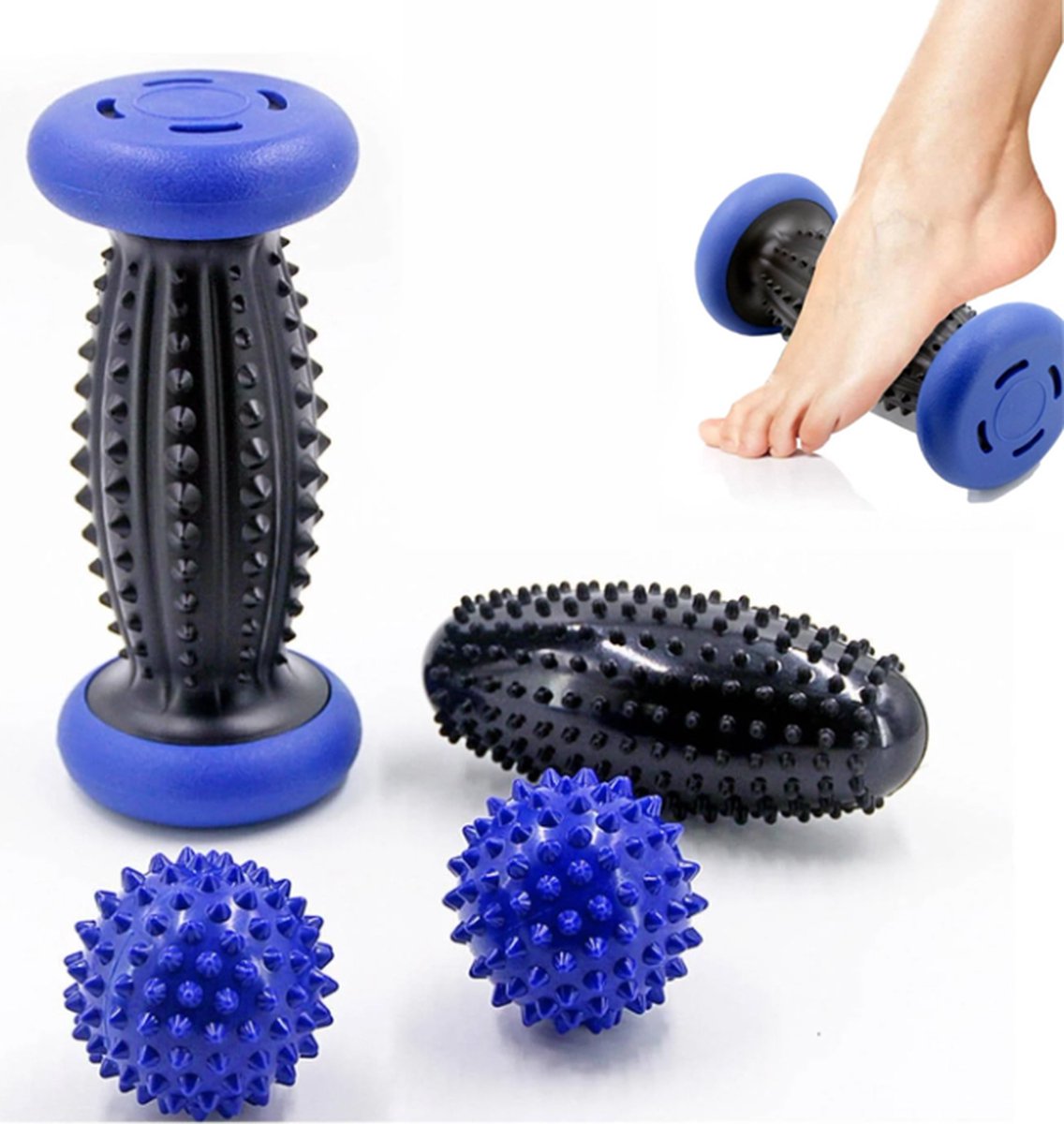 Foot Massage Roller - With 3 x Massage Balls - Foot Massage - Foot Reflexology - Plantar Fasciitis - Foot Roller - Massage Ball - Foot Massage - Massage Roller - Trigger Point Ball - Foot Massage Device - Foot Roller - Feet Massage Muscle Fascia Release B - Image 1