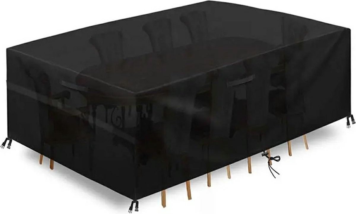 Waterproof Garden Set Protective Cover with Drawstring and Good Drainage - W242 x L160 x H100CM - Black Garden Furniture Cover - Garden Furniture Cover - Garden Set Cover - Lounge Set Cover - Garden Table Cover - Image 4