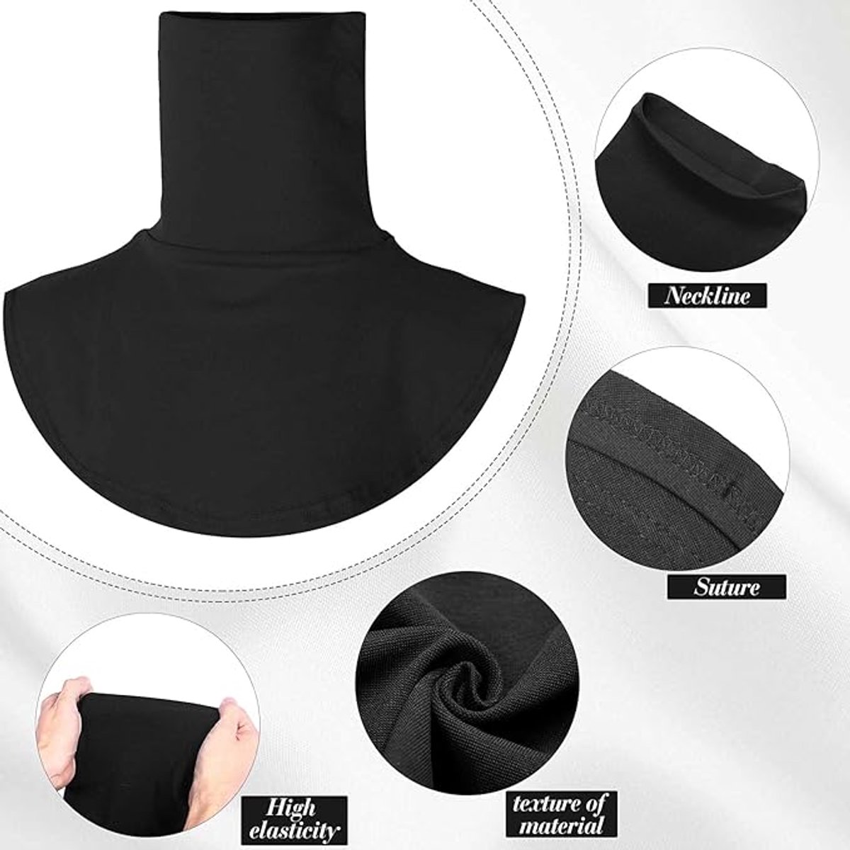 5 Pieces Faux Turtleneck Sweater Women - Windproof & Warm - Patch Turtleneck - Collars for Women - Faux Longneck Sweater - Faux Turtleneck - Fake Turtleneck - Turtleneck Collar - Turtleneck - One Size - 5 Colors - Women's Collar to Wear Under Something - - Image 2