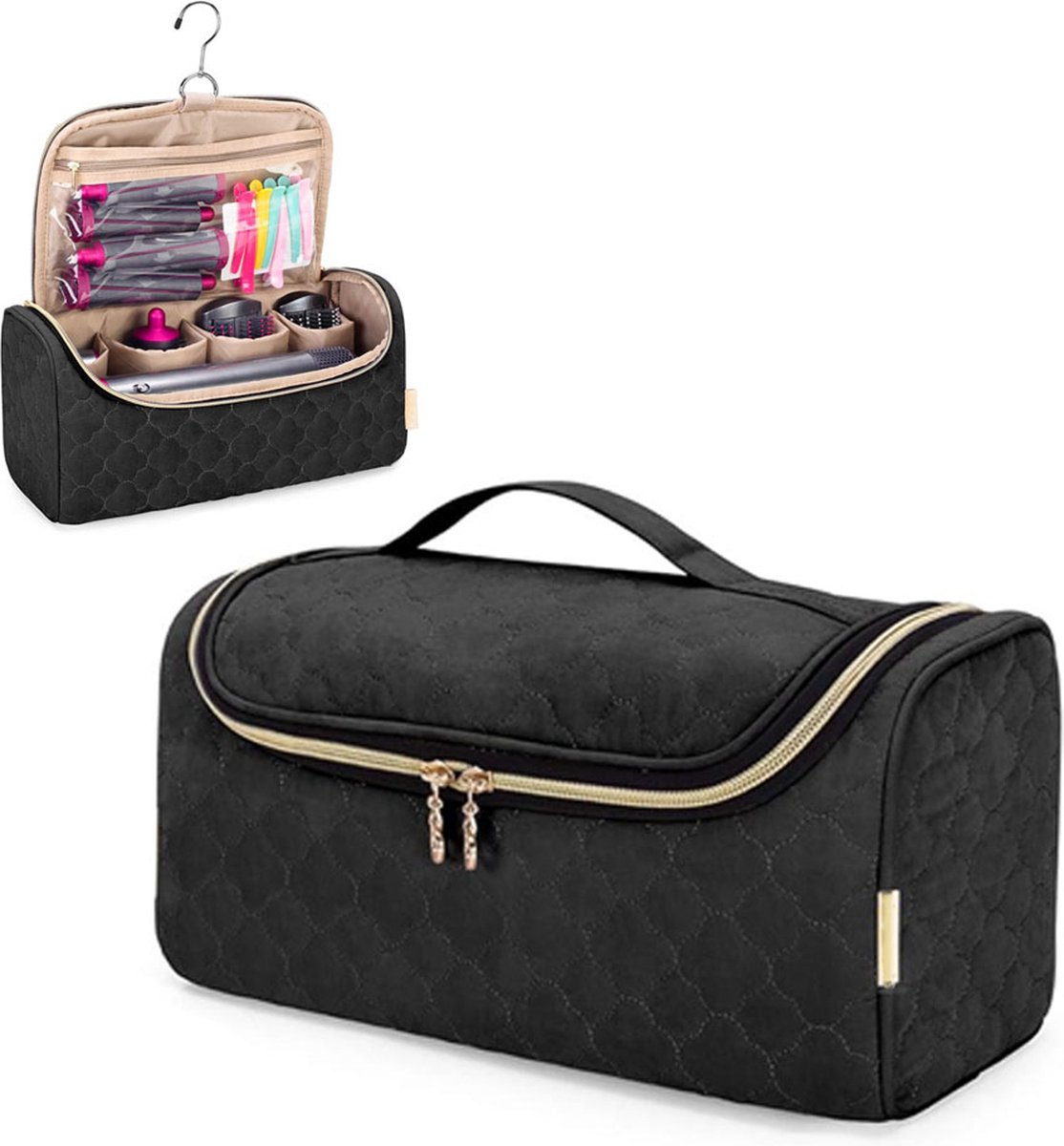Travel Case Suitable for Dyson Hair Dryer - Hair Styler Storage Pouch - Straightener Attachment Travel Bag - With Compartments for Dyson Accessories - Hair Curler Accessories - Women's Toiletry Bag - Storage Bag - Travel Bag - Travel Pouch - Organizer - B - Image 1