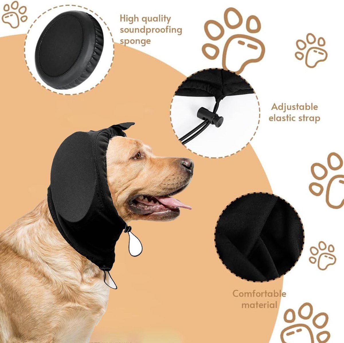 S - Noise-Reducing Ear Protectors for Dogs - Dog Ear Protector - Ear Protector for Dogs - Dog Ear Protector - Hearing Protection for Pets - Pet Cone - Noise-Dampening Dog Headband - Noise-Reducing Dog Ear Warmer - Blue - Image 4