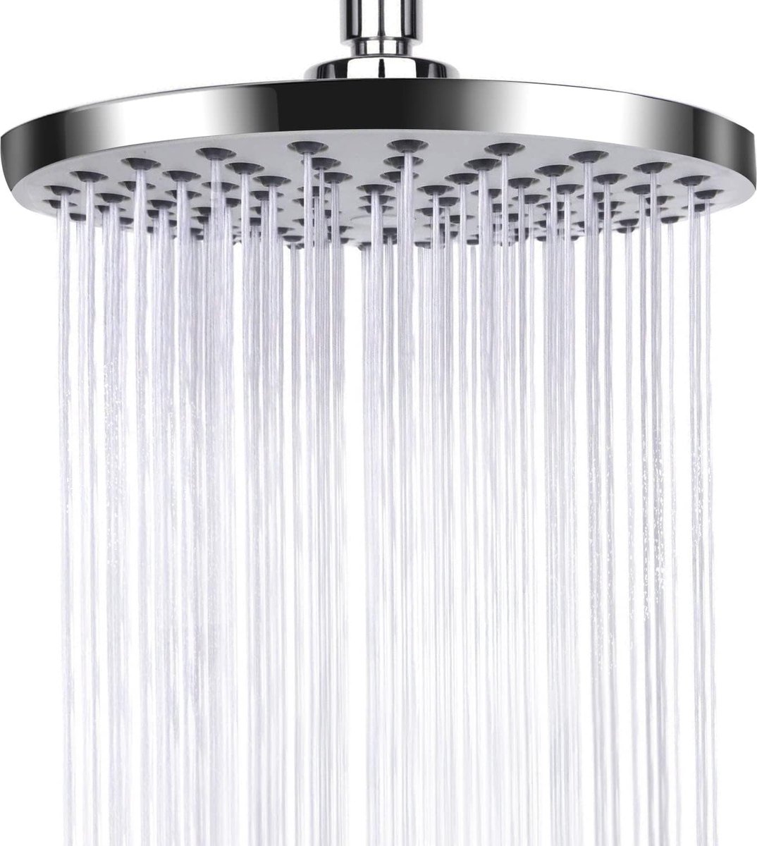 Deluxe Rain Shower Head - ø 20 CM - Shower Head - Rain Shower - High Pressure - Water-Saving Shower Head - Stainless Steel - Anti-Limescale Shower Head - Overhead Shower - Wellness - Spa - Chrome - Round - Rain Shower Head - Suitable for Bathroom - Silver - Image 1