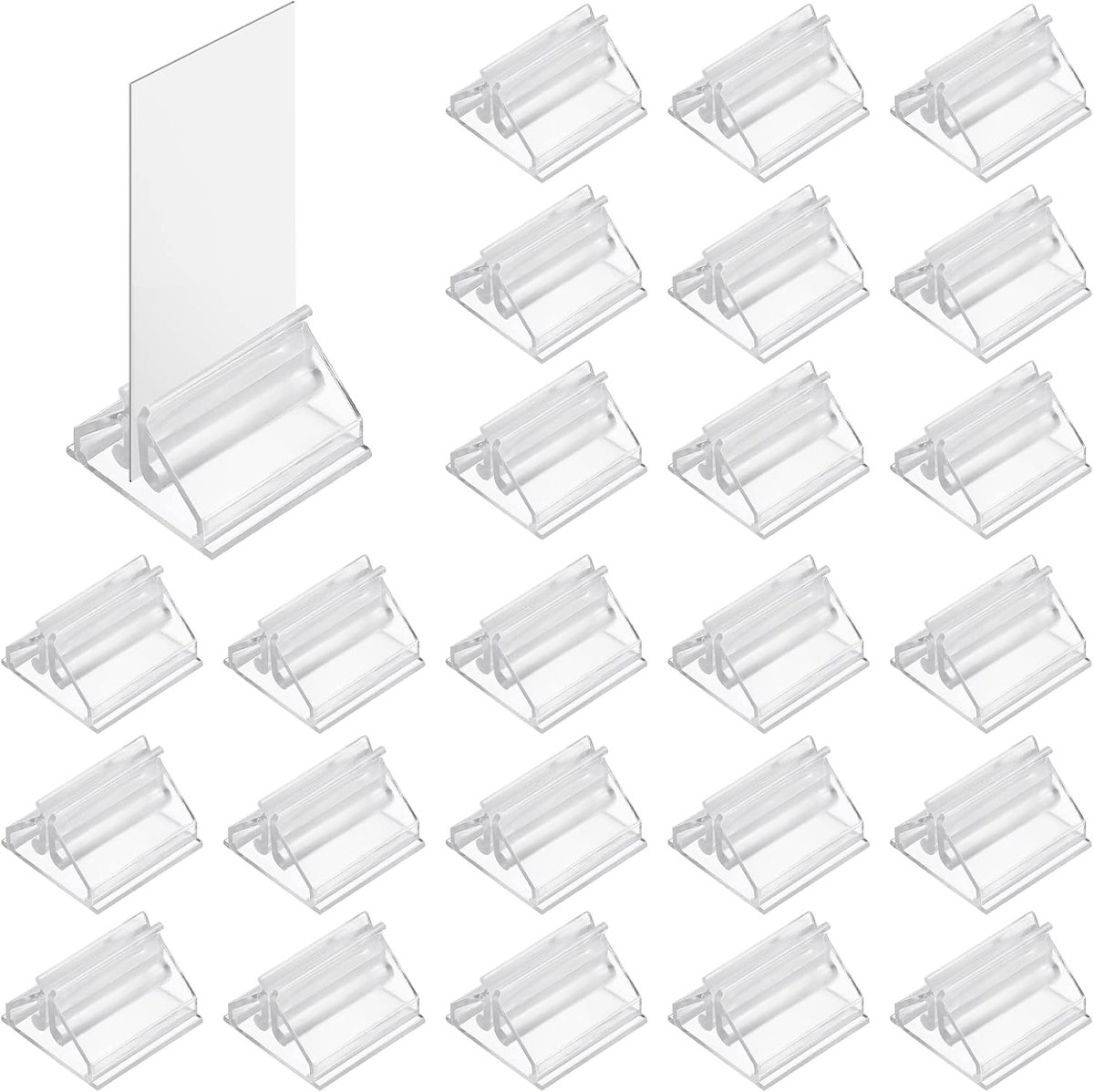 Acrylic Stand - 36 Pieces - Photo Stand - Card Holder - Acrylic Place Card Holders - Plastic - Coin Stand - Photo Holder - Menu Card Holder, Photo Holder with Slot - Table Card Holder - For Table Numbers, Name Cards, Wedding Cards - Photo Displays - Image 1
