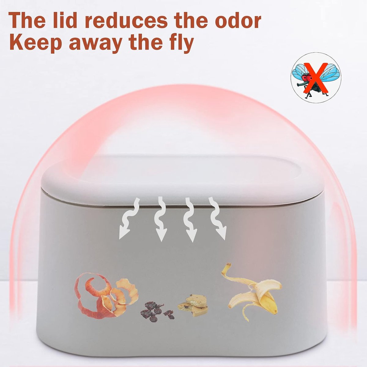 Trash Can - Small Trash Can with Sensor - Sturdy - Countertop Waste Bin - Mini Trash Can - Desktop - Tabletop Waste Bin - Plastic Trash Can - Bathroom Waste Bin - Recycling Waste Bin - Car Trash Can - White - Office Waste Bins - Home / Office - Image 5