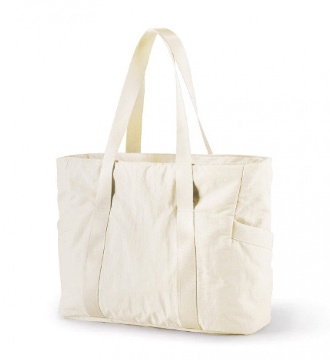 Women's Handbags - Women's Shopper Bag with Zipper - Large Shoulder Bag / Women's Handbag - School Bag - Shoulder Bag - Laptop Bag - Women's Bag - Handbag - Shopper - Weekend Bag - Shopping Bag - Beach Bag - Yoga / Fitness / Travel - Beige - Image 1