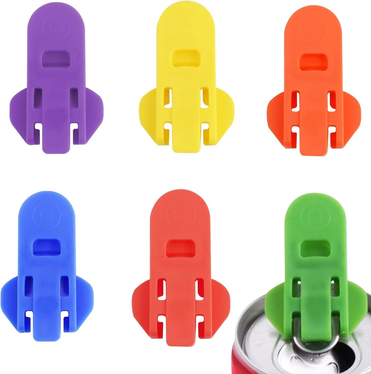 Can Opener - 6 Pieces - Can Opener - Can Opener - Can Opener For Cans - Can Sealer - Drink Can Opener - Can Lock - Aid For Rheumatism - Soft Drink Can Opener - Small Can Sealer - Against Insects And Leaks - 6 Colors - Image 1