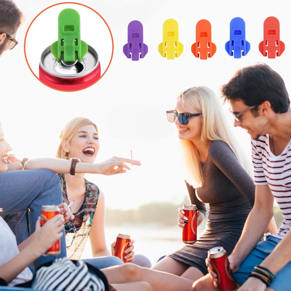 Can Opener - 6 Pieces - Can Opener - Can Opener - Can Opener For Cans - Can Sealer - Drink Can Opener - Can Lock - Aid For Rheumatism - Soft Drink Can Opener - Small Can Sealer - Against Insects And Leaks - 6 Colors - Image 4