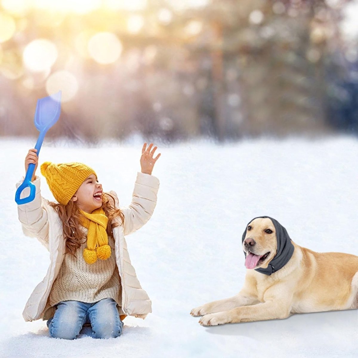 L - Noise-Reducing Ear Protectors for Dogs - Dog Ear Protector - Ear Protector for Dogs - Dog Ear Protector - Dog Ear Protection - Pet Cone - Noise-Dampening Dog Headband - Noise-Reducing Dog Ear Warmer - Keep Warm - Adjustable - Image 5