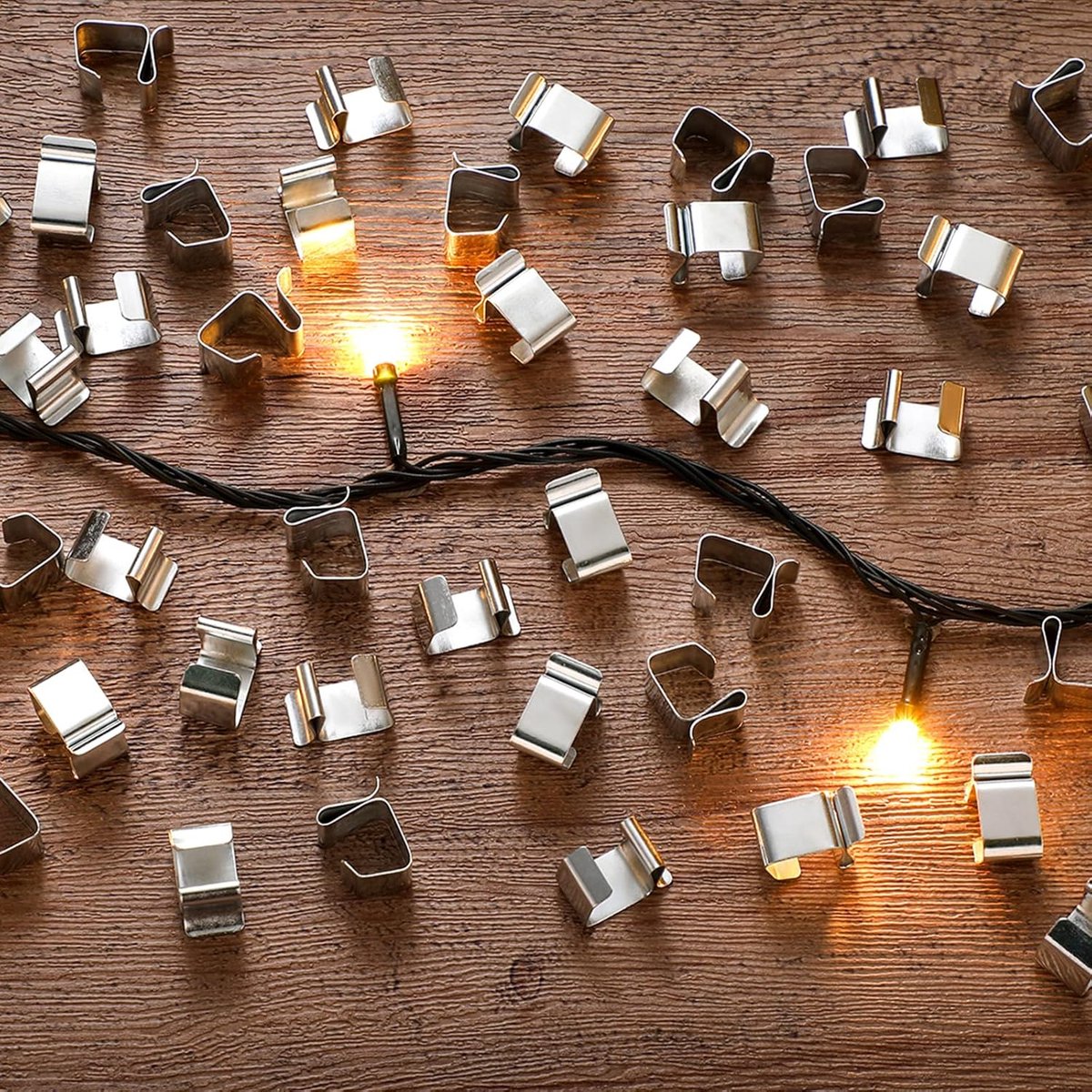 50 Pieces - Christmas Lights Gutter Hooks - Christmas Lights Roof Hooks - Christmas Lights Clips - Christmas Lights Gutter Hangers Seasonal Lighting Hooks For Outdoors For Christmas Lights Kitchen - Stainless Steel Clamp Metal Cable Clamp - Cable Clips - - Image 5