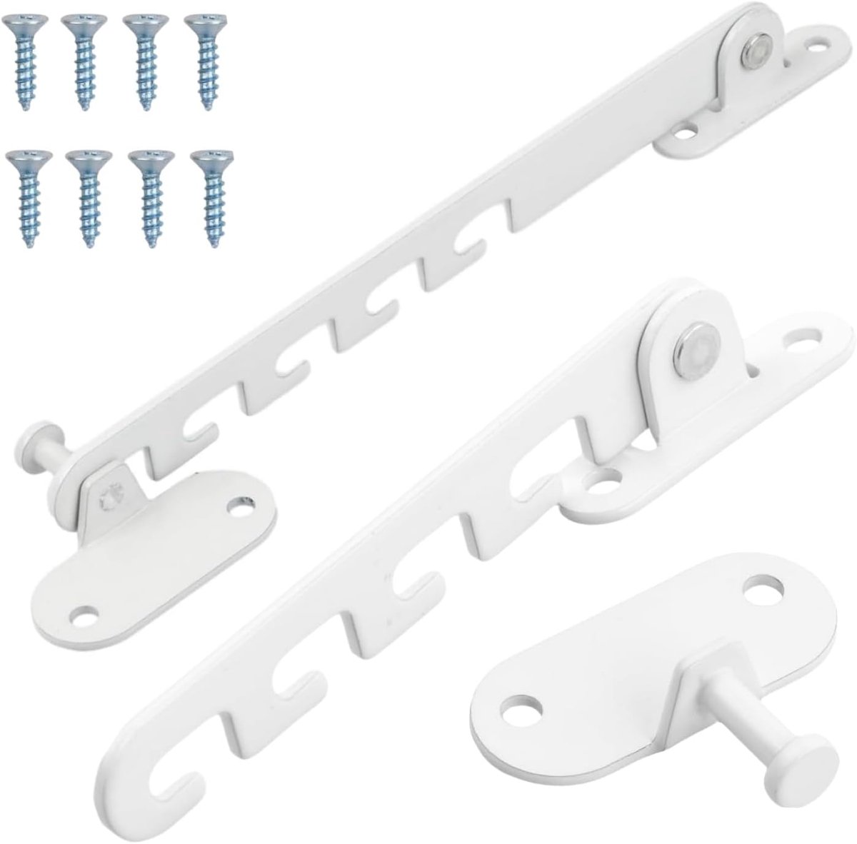 Pieces Window Stopper - Window Limiter - Window Security - Child Lock for Window - Window Tilt Regulator for Adjusting the Window Opening - Suitable for Any Window - Window Lock - Locks for Windows - Child Lock - Safety - Frame Lock - Small Lock - White - Image 1