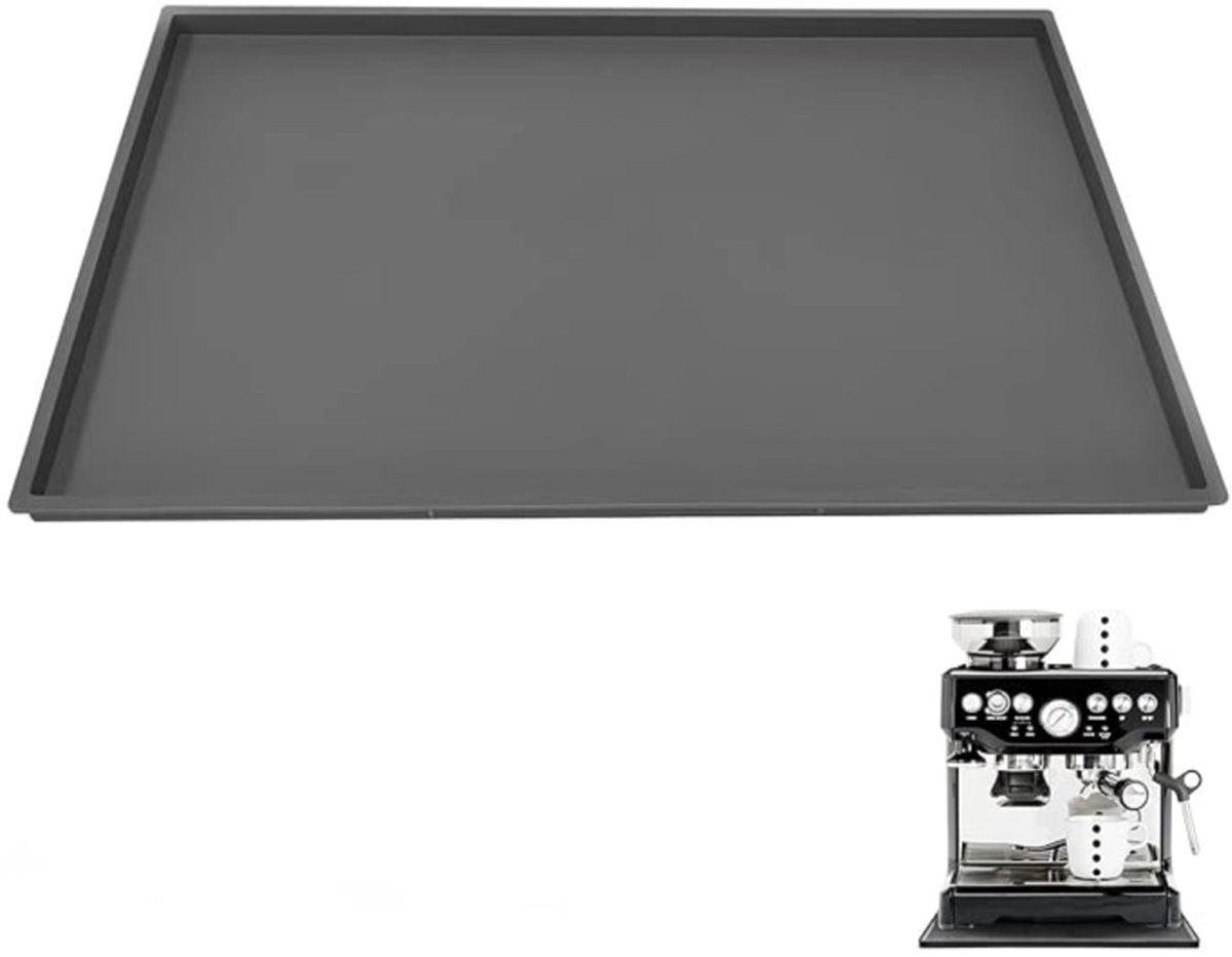 Silicone mat under coffee maker - 48x30cm - non-slip mat for coffee maker - barista accessories - grey - Image 1