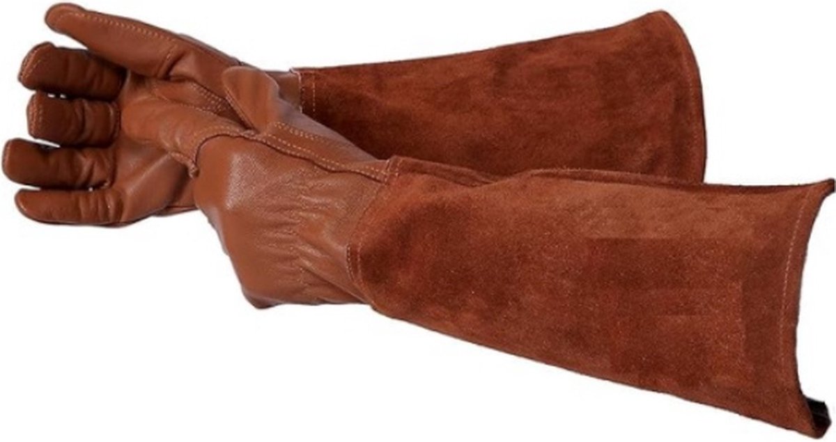 1 pair - garden gloves for ladies/gentlemen - thorn-resistant cowhide leather - rose/blackberry pruning - long forearm protection, thorn- and cut-resistant garden gloves with long, heavy leather glove - Image 2