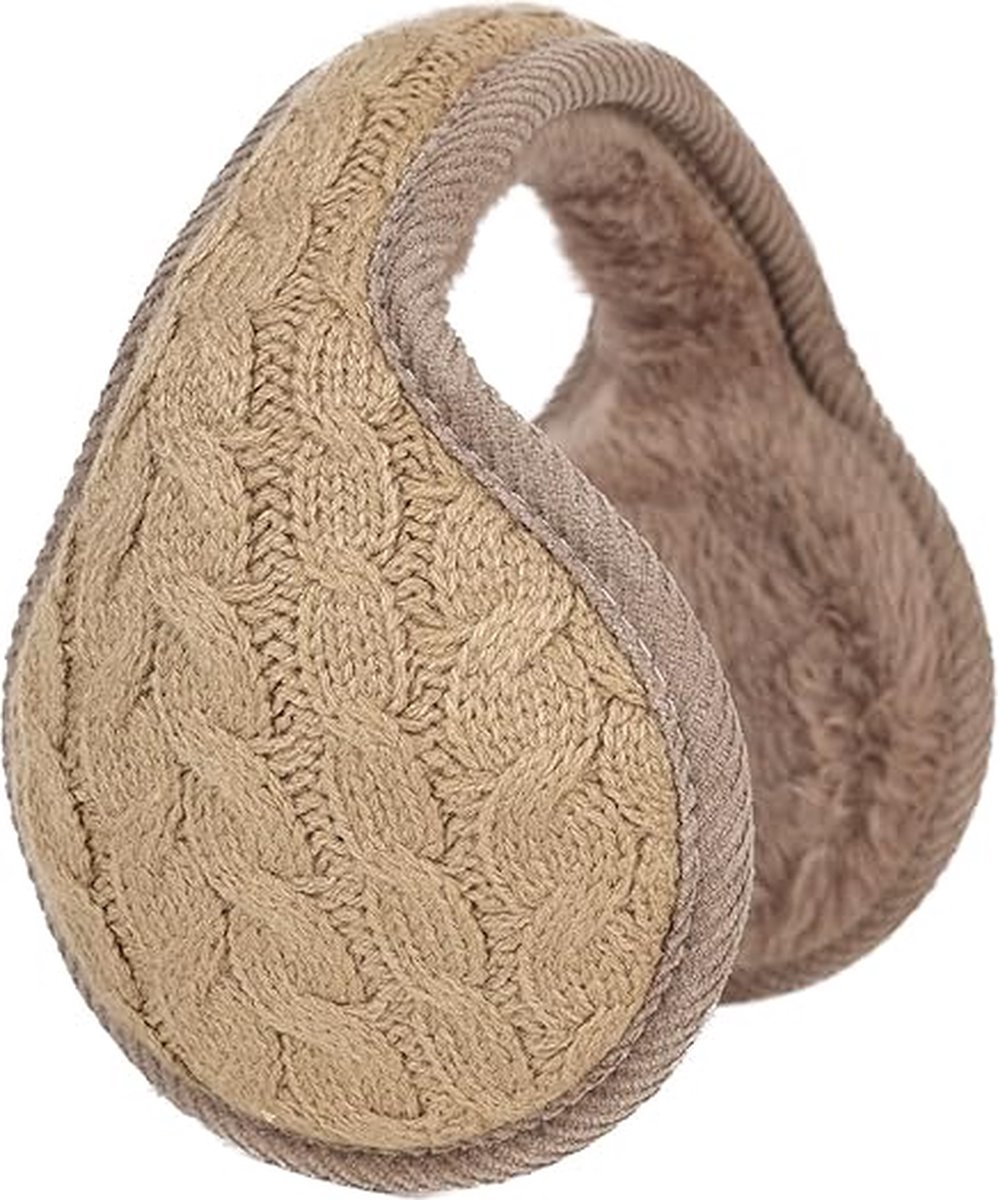 Warm Ear Warmers - Ear Warmer - Classic Winter Ear Warmers - Fleece Ear Warmers - Wraparound Sturdy Soft Comfortable Plush - Fleece Headband - Ear Warmer Hat - Sports Headband Hairband - Cycling Walking Winter Sports - Unisex - Women / Men - Khaki - Image 1