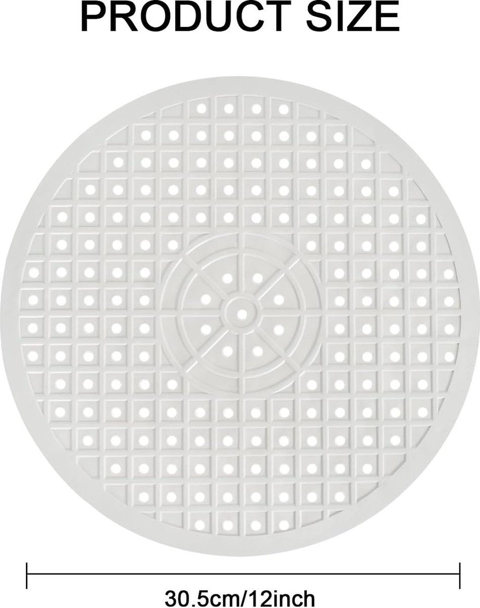 Sink Mat - ø 31 Cm - Sink Mats - For Sink - Round Sink Mat - Washbasin Mat - White Round Rubber Sink Mat - Tpr Material - Rubber Countertop Mat Sink - For Kitchen Sink Floor, Cutlery And Glassware - Washbasin Mat - White - 1 Piece - Image 2