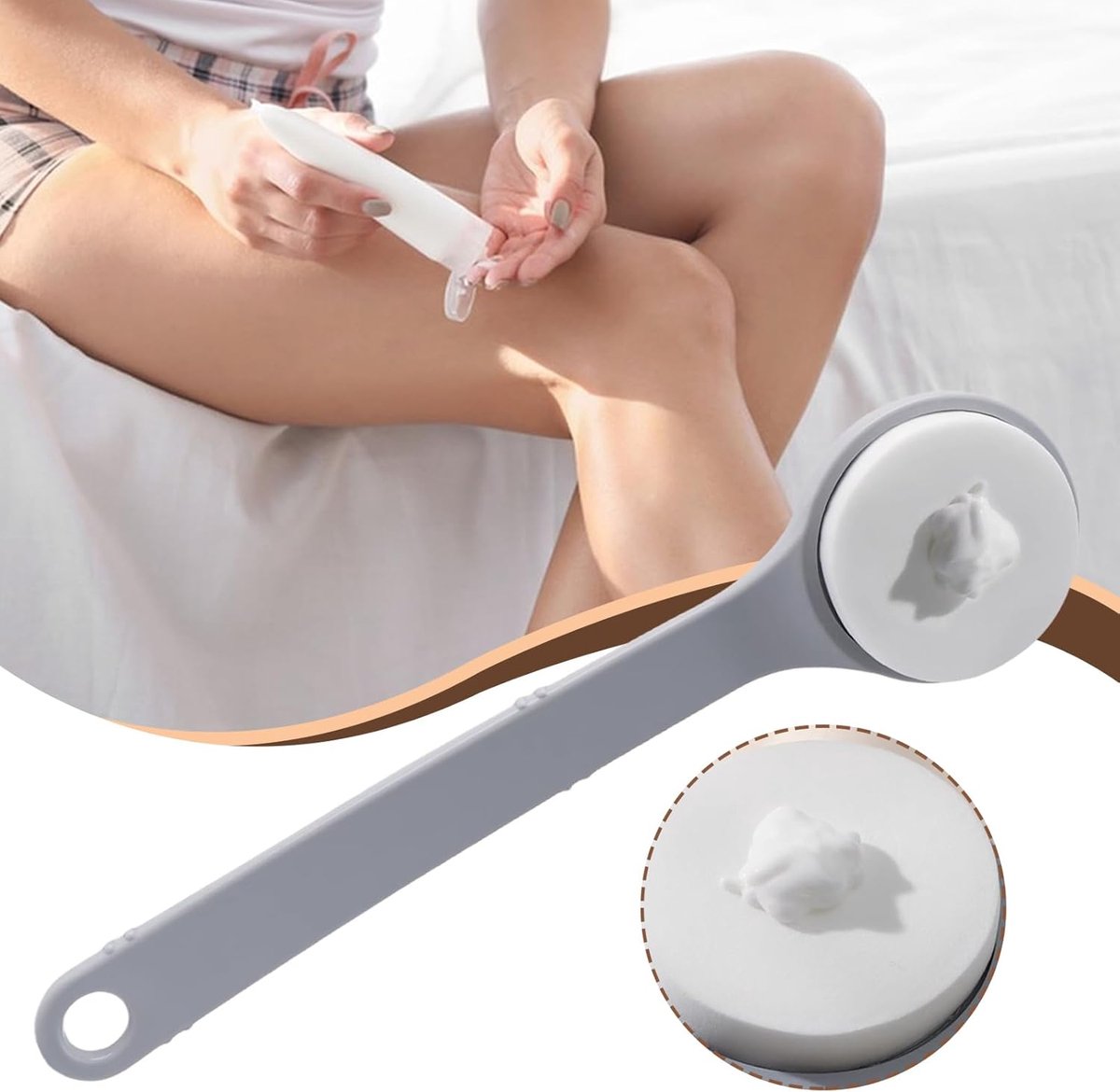 Lotion application aid - Professional back brush - Comfortable ergonomic grip applicator - back application aid - lotion application aid - Skin brush - Practical application aid - Bath brush - Shower brush - Body brush - Apply body lotion - Image 4