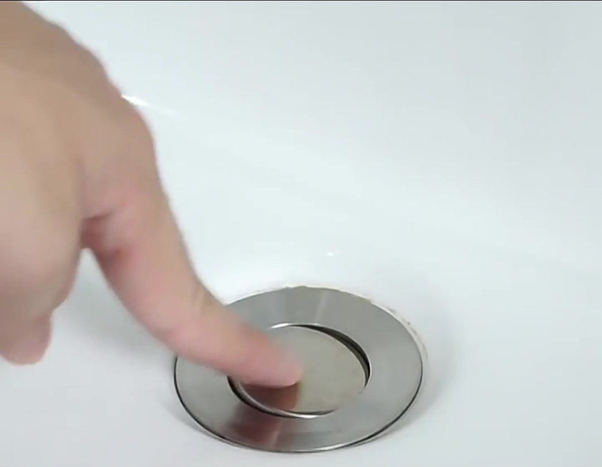 Universal Sink Stopper - Pop-Up Washbasin Stopper - Washbasin Drain Plug - Drain Stopper - Drain Strainer - Hair Catcher - Washbasin - Drain Plugs - Washbasins - Bathroom / Kitchen - Anti-Hair - Chrome - For 34-40 mm - Image 2