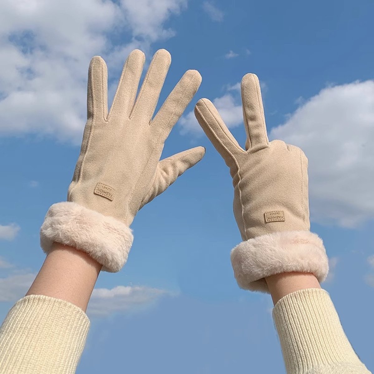 Winter Gloves - Touchscreen Winter Gloves - Winter Gloves - Warm - Women's - Windproof - Winter Gloves - One Size - For Cycling, Motorcycle, Scooter, Sports and Walking - Image 5