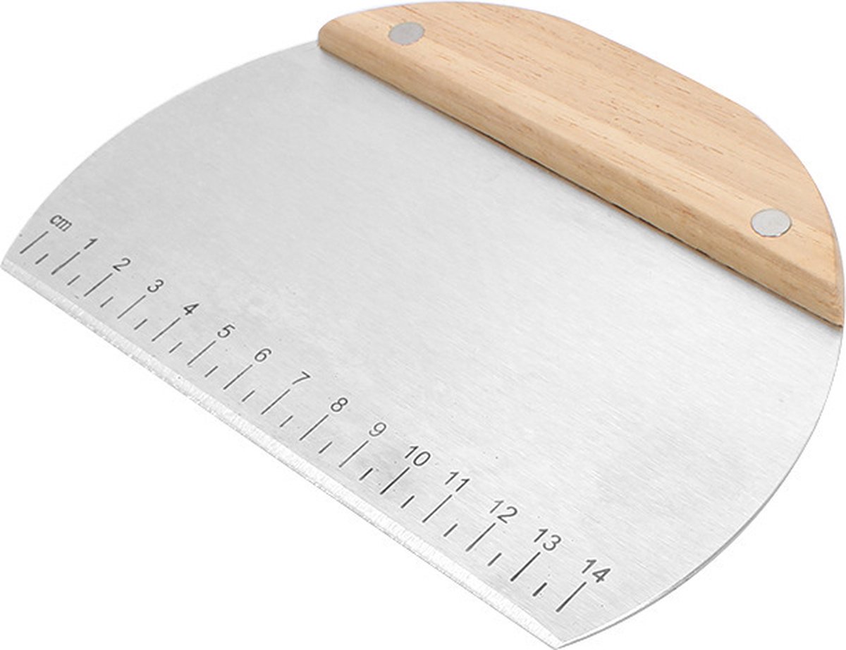 Dough Scraper - 2 Pieces - Dough Scraper - Dough Cutter - Dough Cutter - Cake Scraper - Semi-Round Dough Cutter - Fondant Scraper - Pizza Knife - Cake Scraper - Pie Scraper - Kitchen Scraper - Ergonomic - For Pies and Cakes - Dishwasher Safe - Stainless S - Image 2