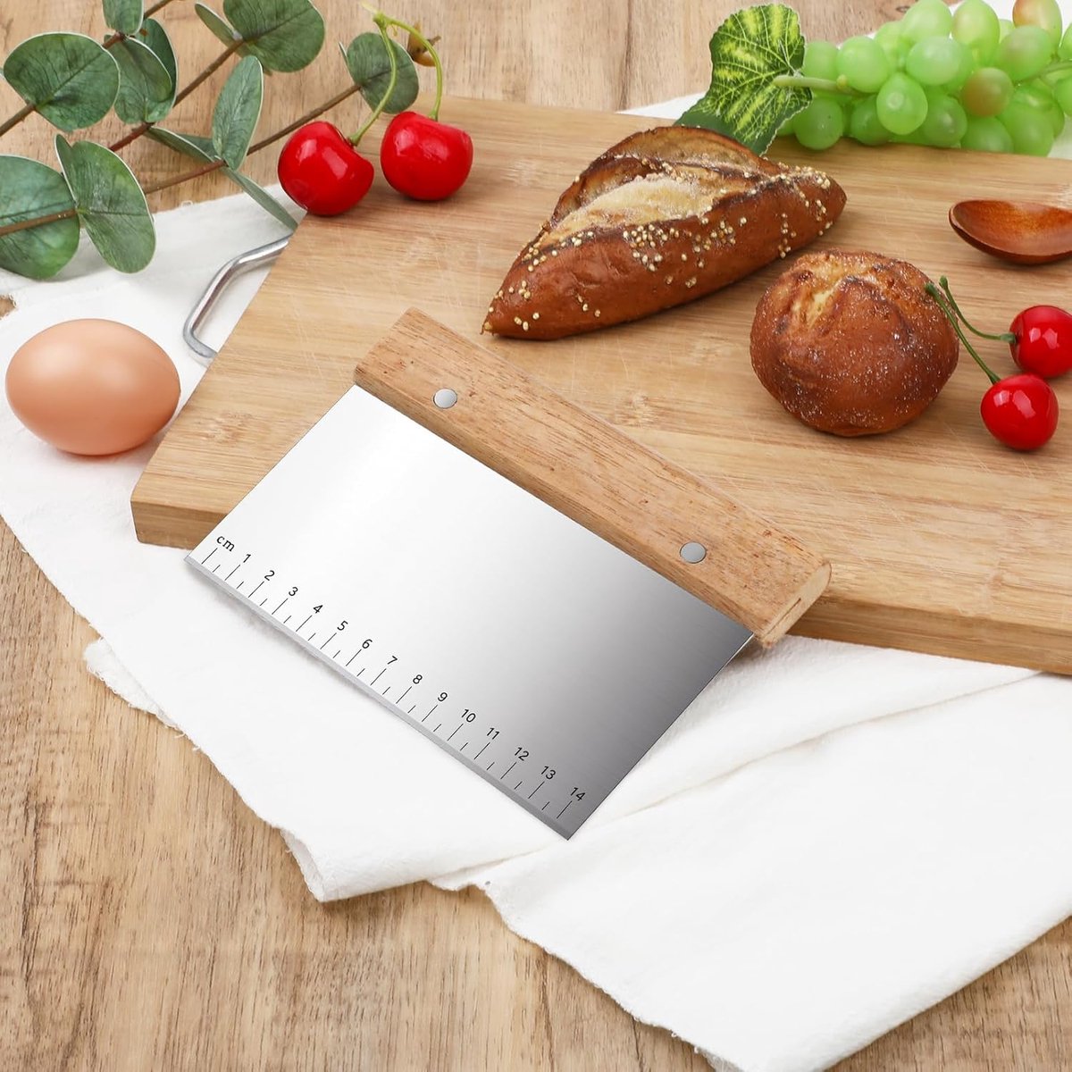 Dough Scraper - 2 Pieces - Dough Scraper - Dough Cutter - Dough Cutter - Cake Scraper - Semi-Round Dough Cutter - Fondant Scraper - Pizza Knife - Cake Scraper - Pie Scraper - Kitchen Scraper - Ergonomic - For Pies and Cakes - Dishwasher Safe - Stainless S - Image 5