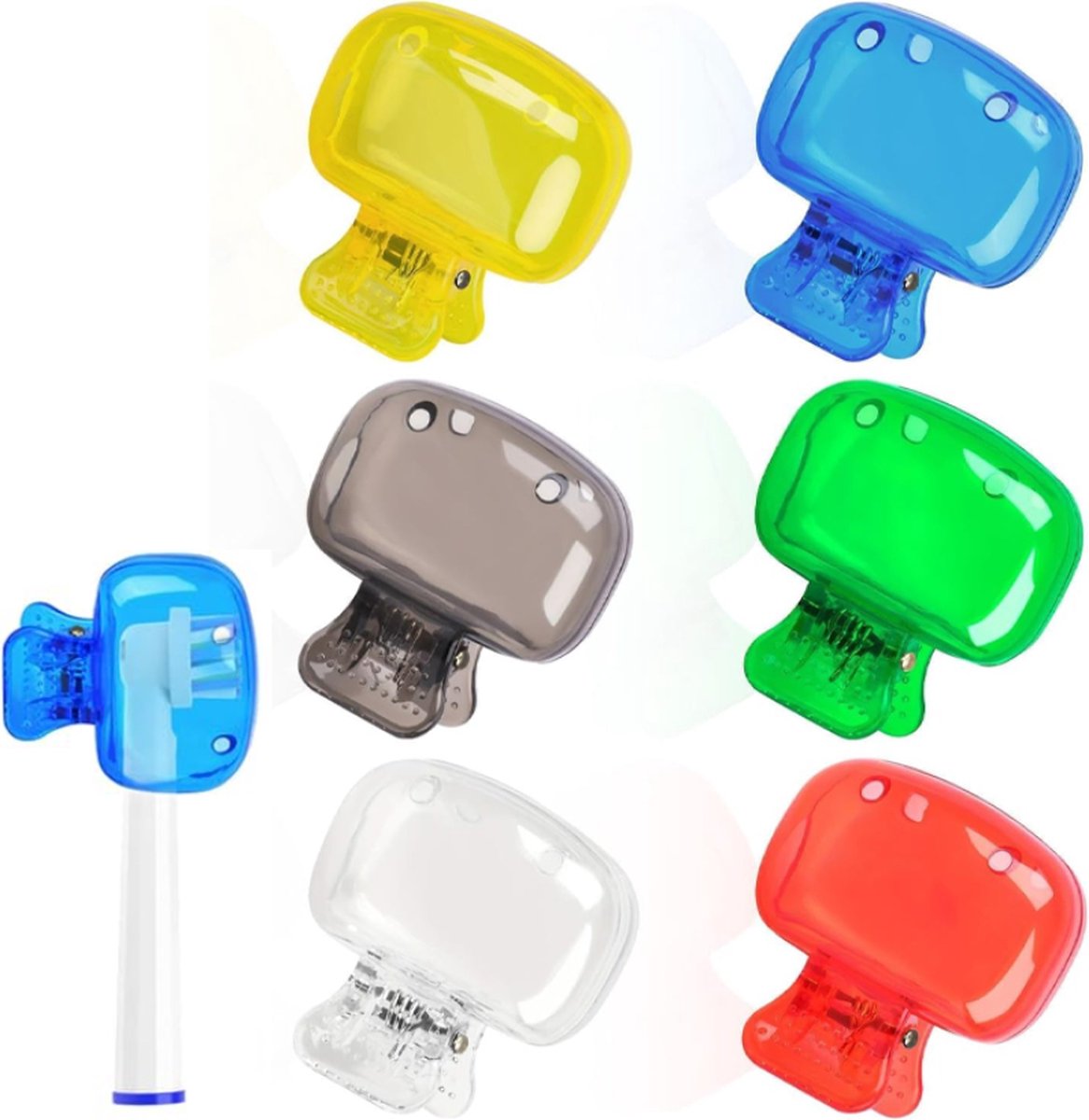 Electric Toothbrush Protective Cap - 6 Pieces - Toothbrush Holder - Protective Cover for Toothbrush Heads - Toothbrush Head Cover Cap - Compatible with Manual and Electric Toothbrushes - Travel Accessories - Image 1