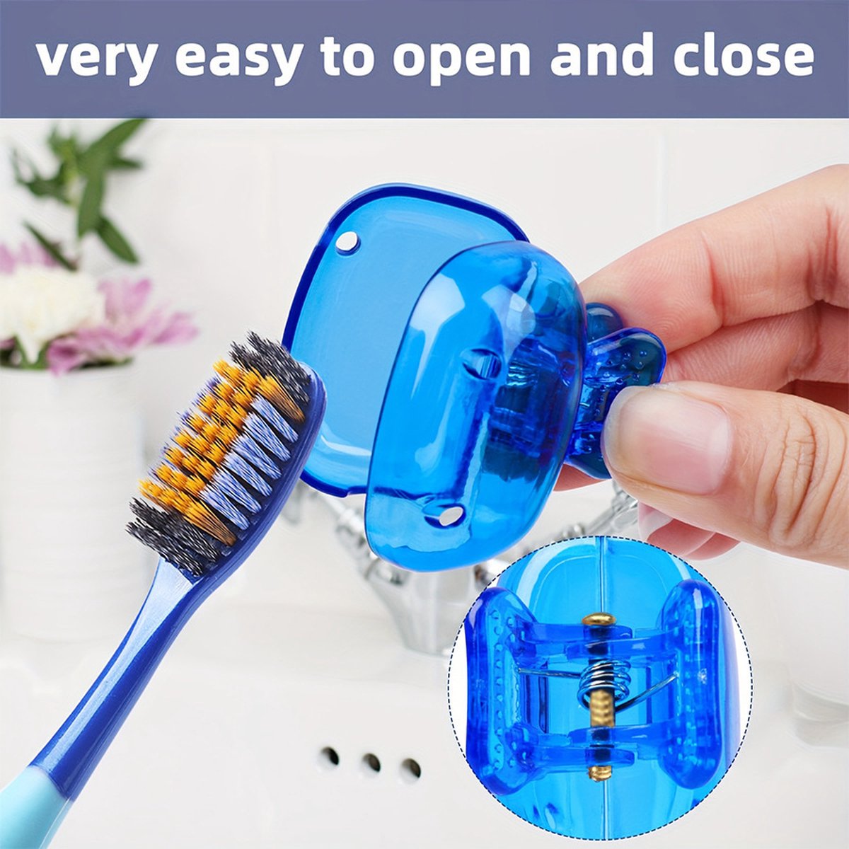 Electric Toothbrush Protective Cap - 6 Pieces - Toothbrush Holder - Protective Cover for Toothbrush Heads - Toothbrush Head Cover Cap - Compatible with Manual and Electric Toothbrushes - Travel Accessories - Image 5