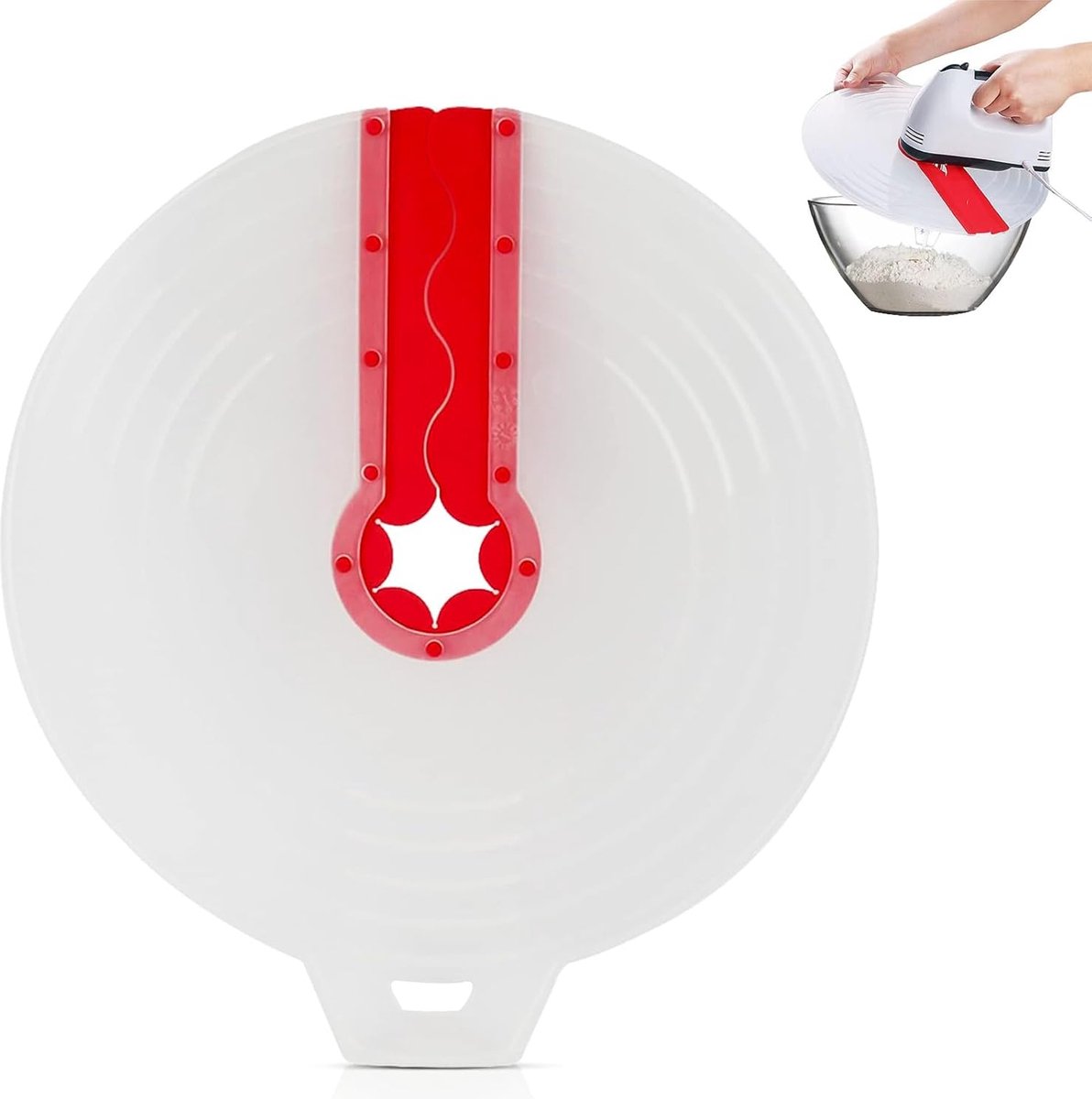 Immersion Blender Splatter Guard - Splash Guard - Splash Guard for Mixer - ø 34 Cm - Whisk & Beater - Silicone Anti-Splash Lid - Universal - Fits Most Immersion Blenders - Dishwasher Safe - Lid for Mixing Bowl - Kitchen Gadgets, Accessories - For Mixer - Image 1