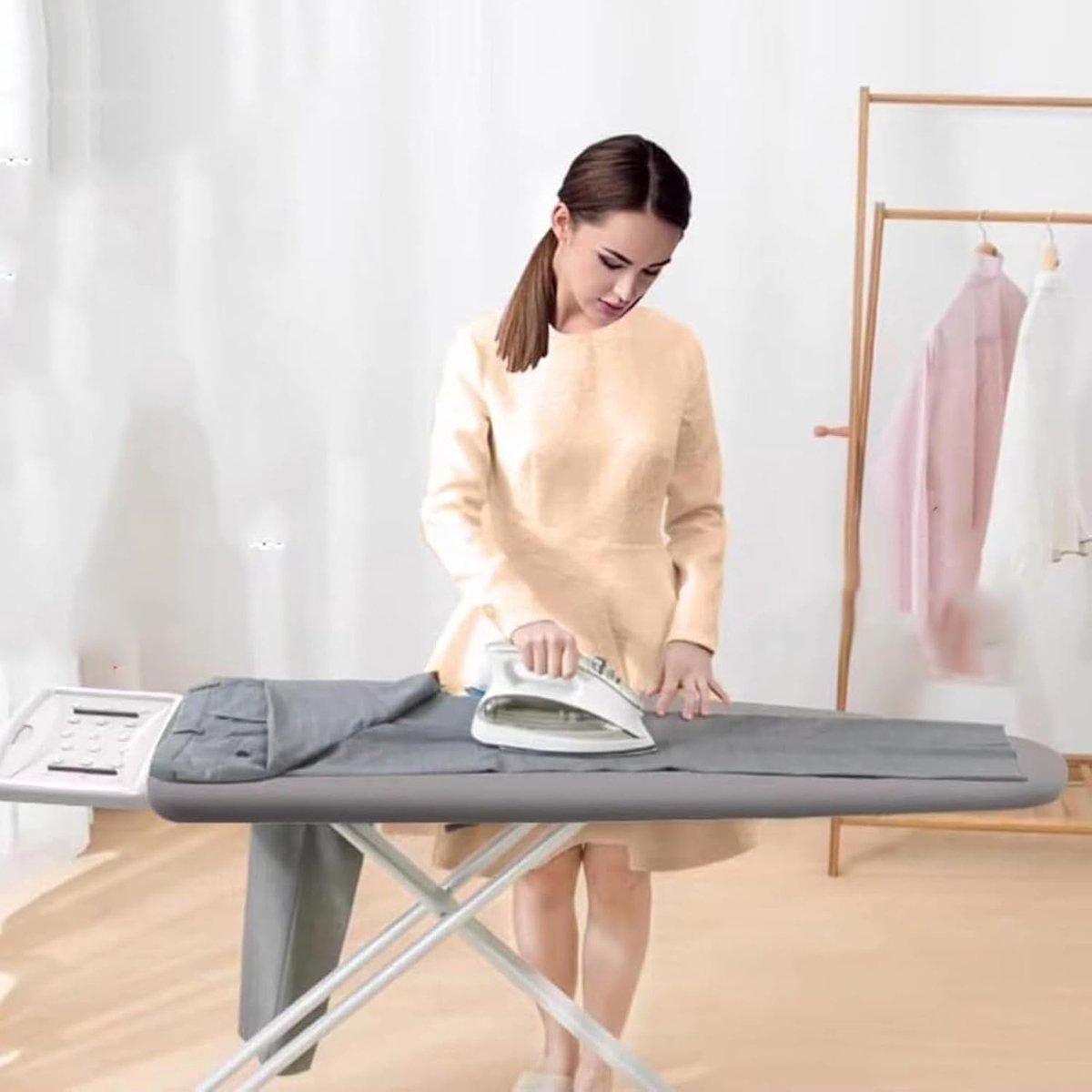 Ironing Board Cover - Ironing Board Cover - Universal - 130x48 Cm - For Steam Iron - Ironing Board Cover For Steam Ironing Station - Suitable For Ironing Board 120x38cm - Silver Grey - 1 Piece - Image 2
