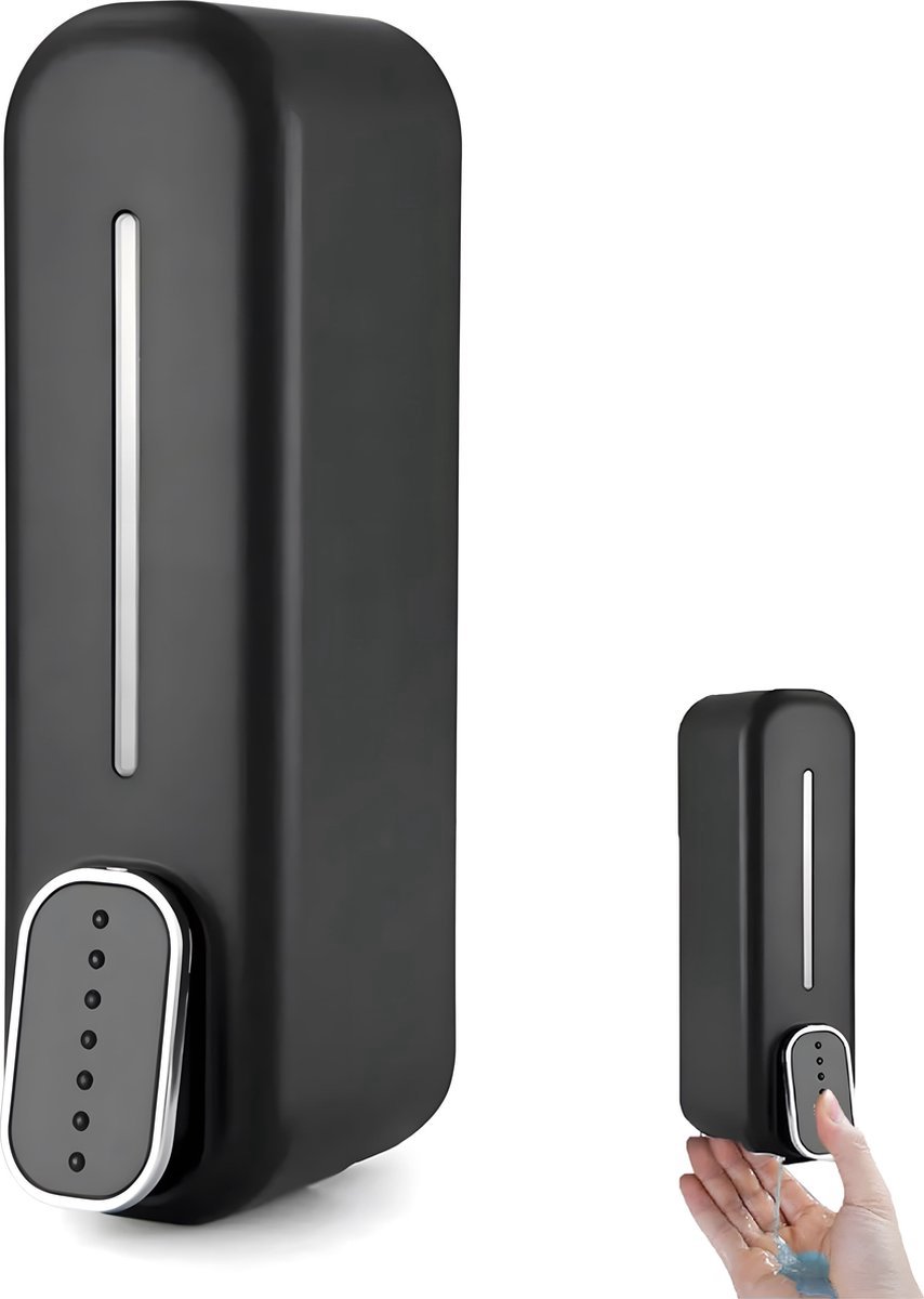 Shampoo Dispenser - Soap Dispenser - Refillable - Large Capacity - 350 ml - Wall-Mounted - Soap Pump - Small Soap Pump - Black - Wall Mount - Easy to Install - No Electricity Required - Durable - For Bathroom, Hotel - Image 1