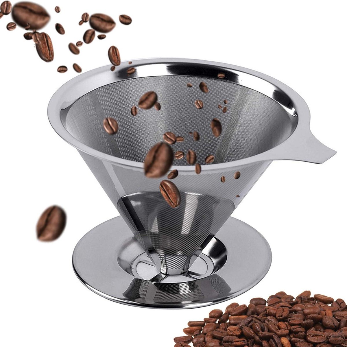 Reusable coffee filter for 6 cups - stainless steel permanent filter - clean after use - Image 1