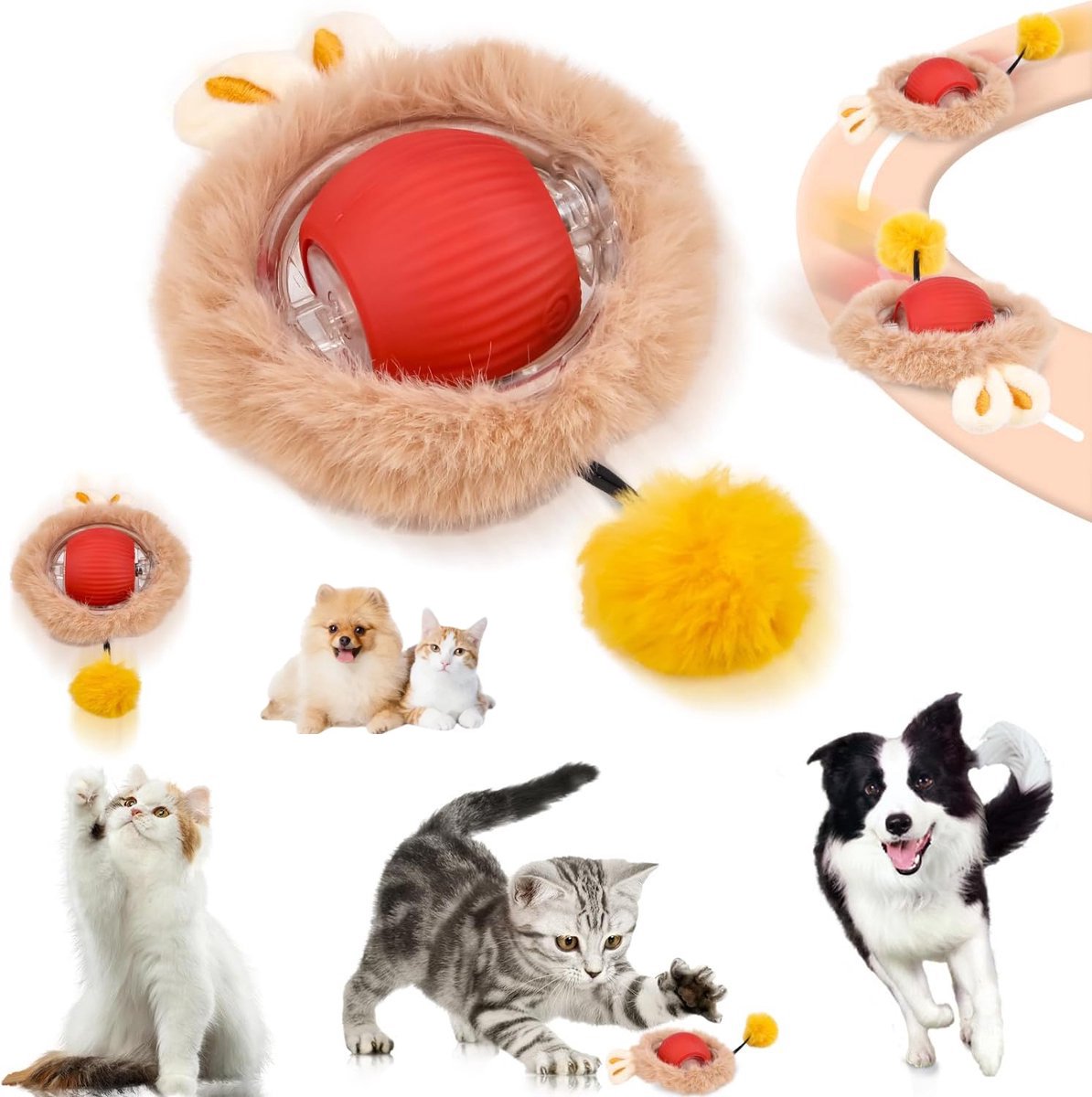 Electric Cat Ball Toy - Interactive Cat Toy - Automatic Rolling Smart Cat Toy for Cats - Dog Toys - Interactive Cat Play Ball - Pet Toys - Fast Rolling on Carpet, for Interactive Indoor Play - Image 1