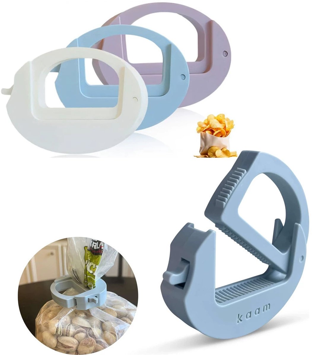 Freshness clips - Sealing clips - Freshness clips - Bag sealer - Kitchen sealing clips - Bag sealer - Freshness clamps - Sealing clips - Bag clips/clips - Colored Kitchen Food Bags Sealing Clips - Plastic - For Sealing Bags - 3 Pieces - Image 1