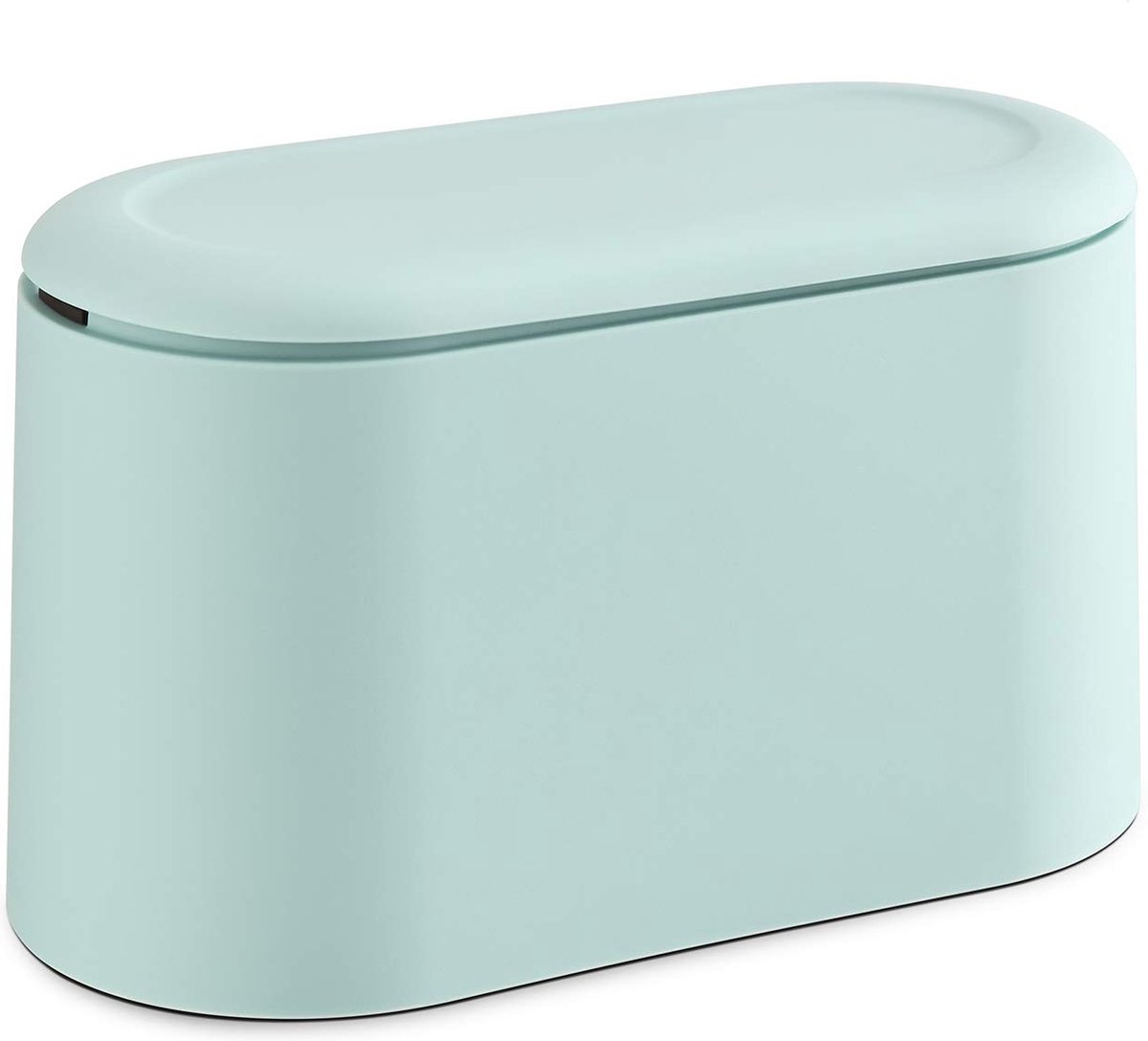 Trash Can - Sensor Trash Can - Sturdy - Countertop Waste Bin - Mini Trash Can - Desktop - Tabletop Waste Bin - Plastic Trash Can - Bathroom Waste Bin - Recycling Waste Bin - Car Trash Can - Blue - Office Trash Cans - Home / Office - Image 1