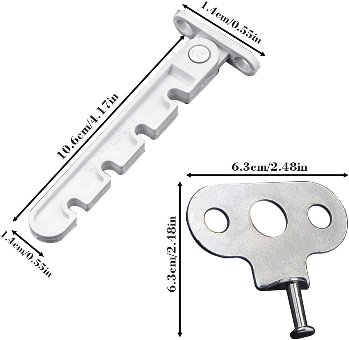 Pieces Window Stopper - Window Limiter - Window Stay - Window Security - Window Tilt Regulator for Adjusting the Window Opening - For Every Window - Window Stay - White - Including Installation Material - Image 5
