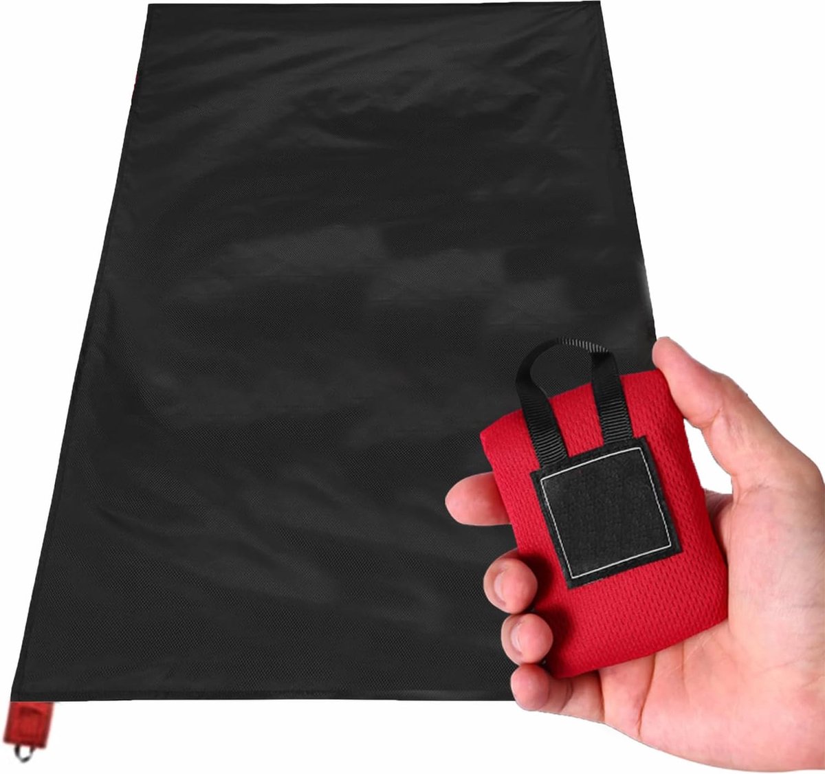 Mini Pocket Picnic Blanket - Sack Blanket - 150 x 110 Cm - Water-Repellent & Lightweight - Outdoor Blanket - Picnic Blanket - Beach Towel - Sand-Free Beach Mat - Outdoor Rug - Red - Perfect For Outdoors, Camping, Hiking, Traveling - Image 1