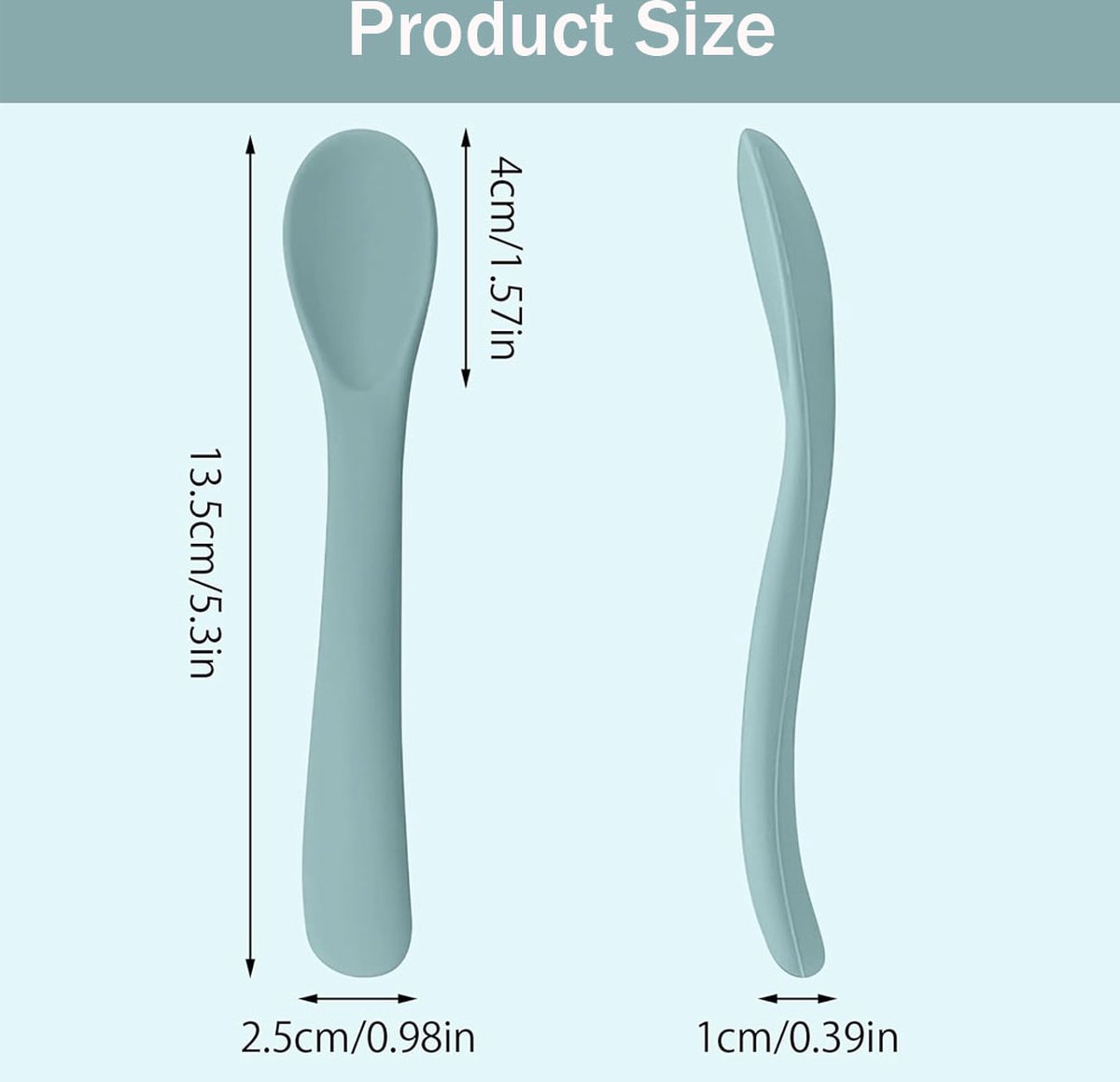 Silicone Baby Spoons - 6 Pieces - Children's Spoons - BPA Free - Cutlery Spoon - Soft Spoons - Baby Cutlery - Children's Cutlery - Feeding Spoon - Spoons for Learning to Eat with Cutlery - Tablespoon - Image 3
