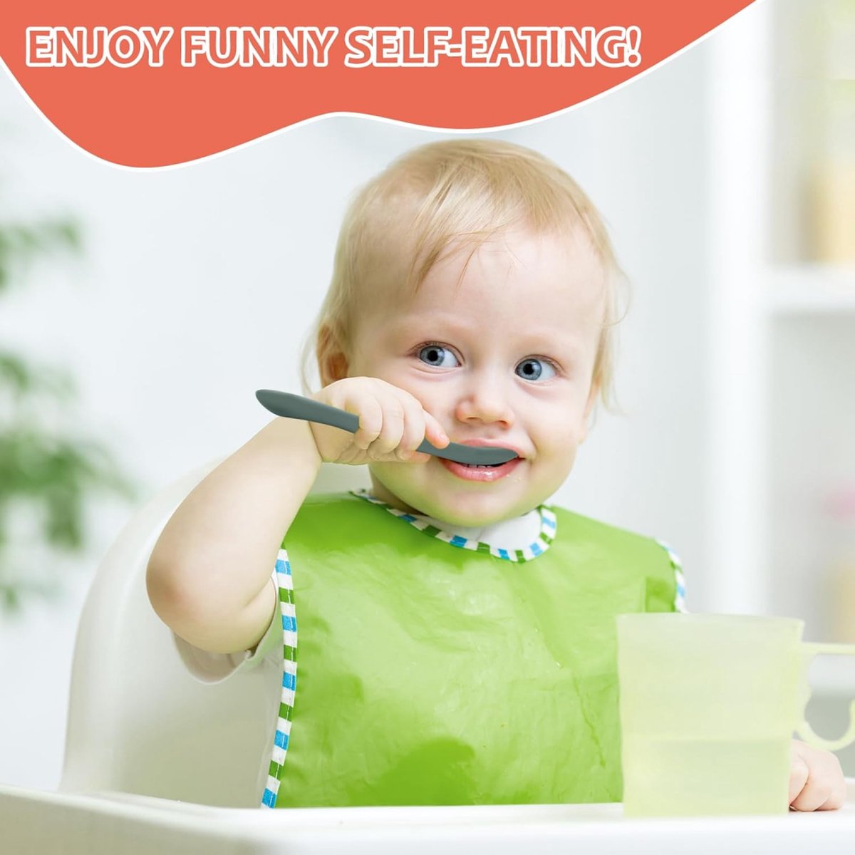 Silicone Baby Spoons - 6 Pieces - Children's Spoons - BPA Free - Cutlery Spoon - Soft Spoons - Baby Cutlery - Children's Cutlery - Feeding Spoon - Spoons for Learning to Eat with Cutlery - Tablespoon - Image 5